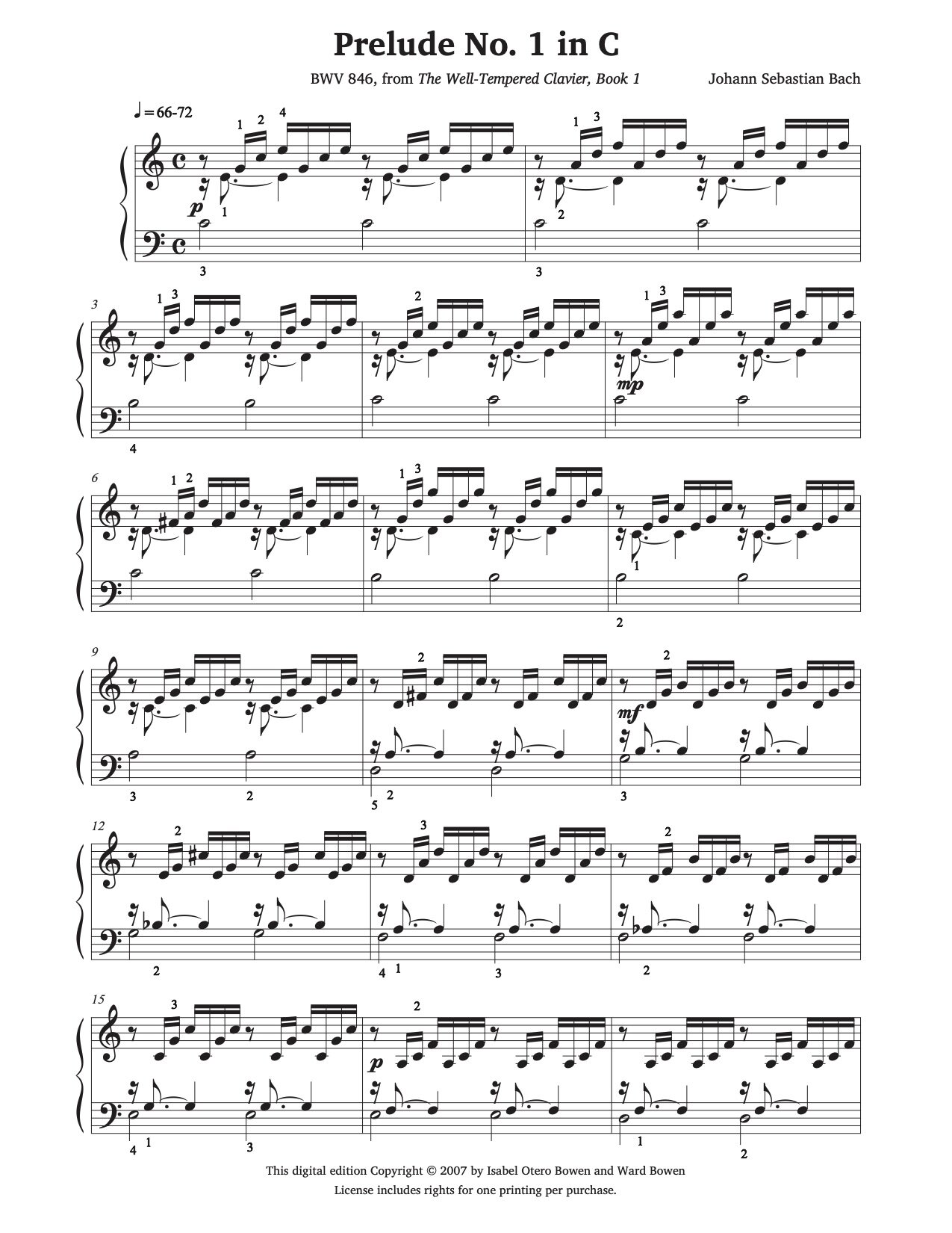 Piano　No.　Bach　by　Bowen　—　Prelude　C　in　Studio