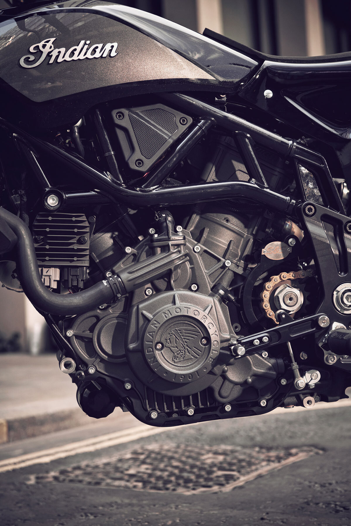 2019 Indian Motorcycle FTR 1200 Hooligan flat track, photographed by imagefactory studio - London based automotive and motorcycle photographer.