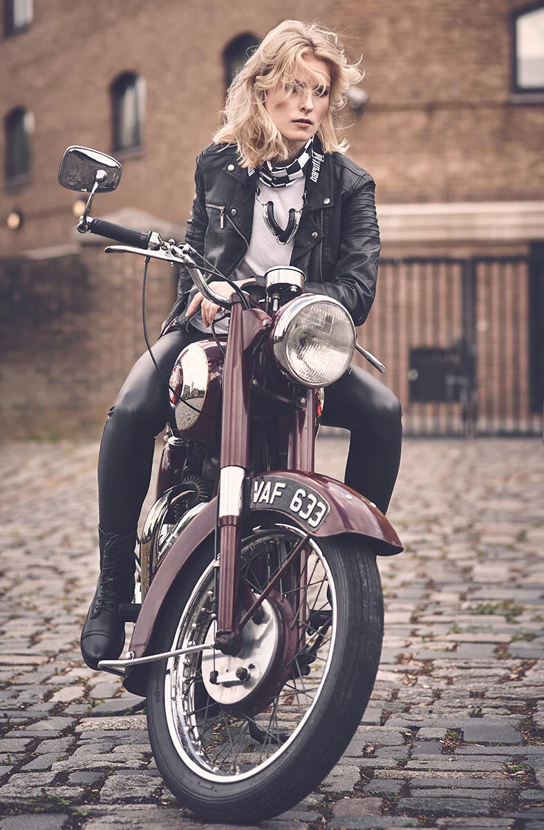 1955 BSA A7 500 + Gin Salemó, photographed by imagefactory studio - London based automotive and motorcycle photographer.