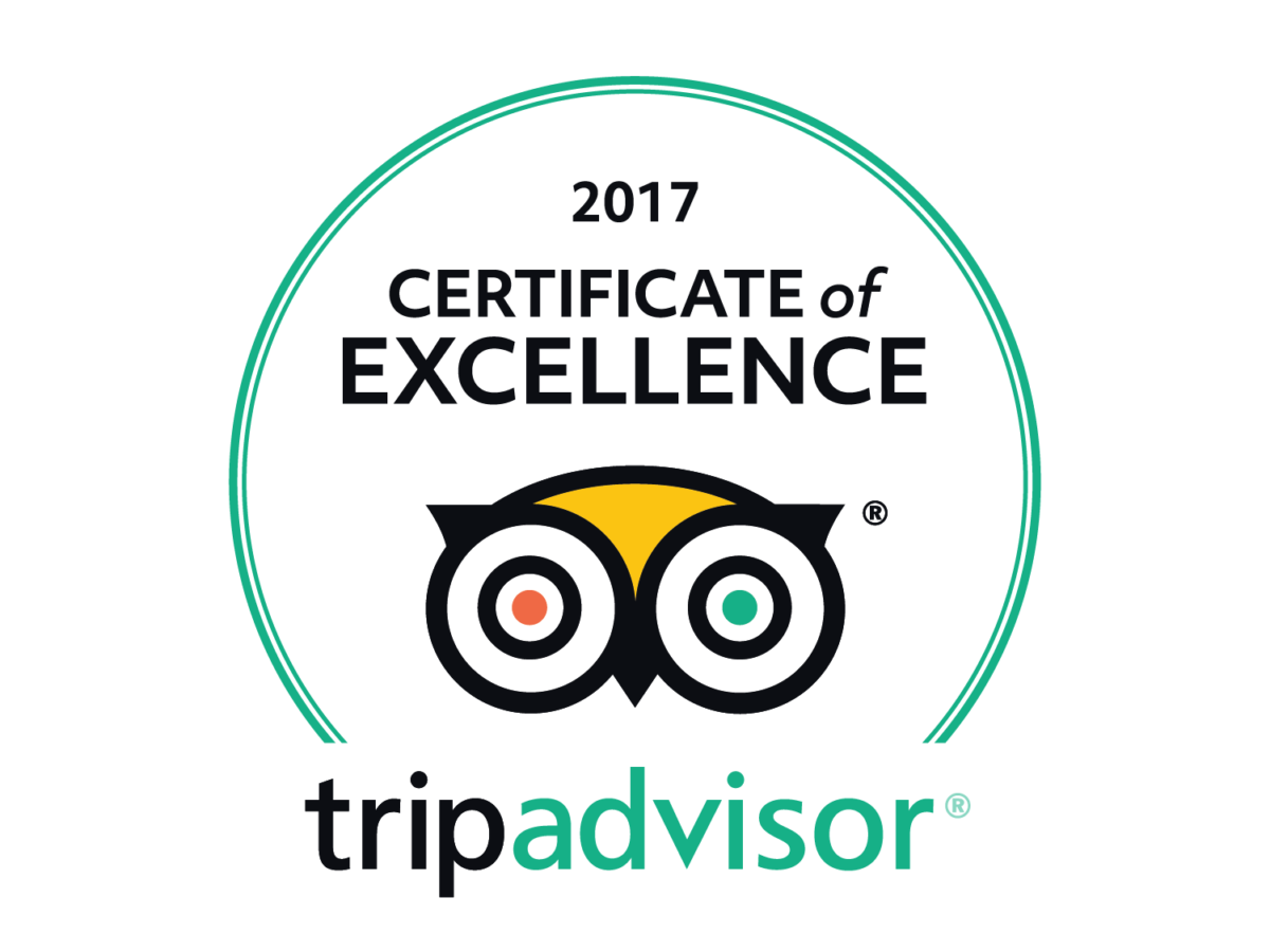 TripAdvisor Certificate of Excellence 2017 (Copy) (Copy)