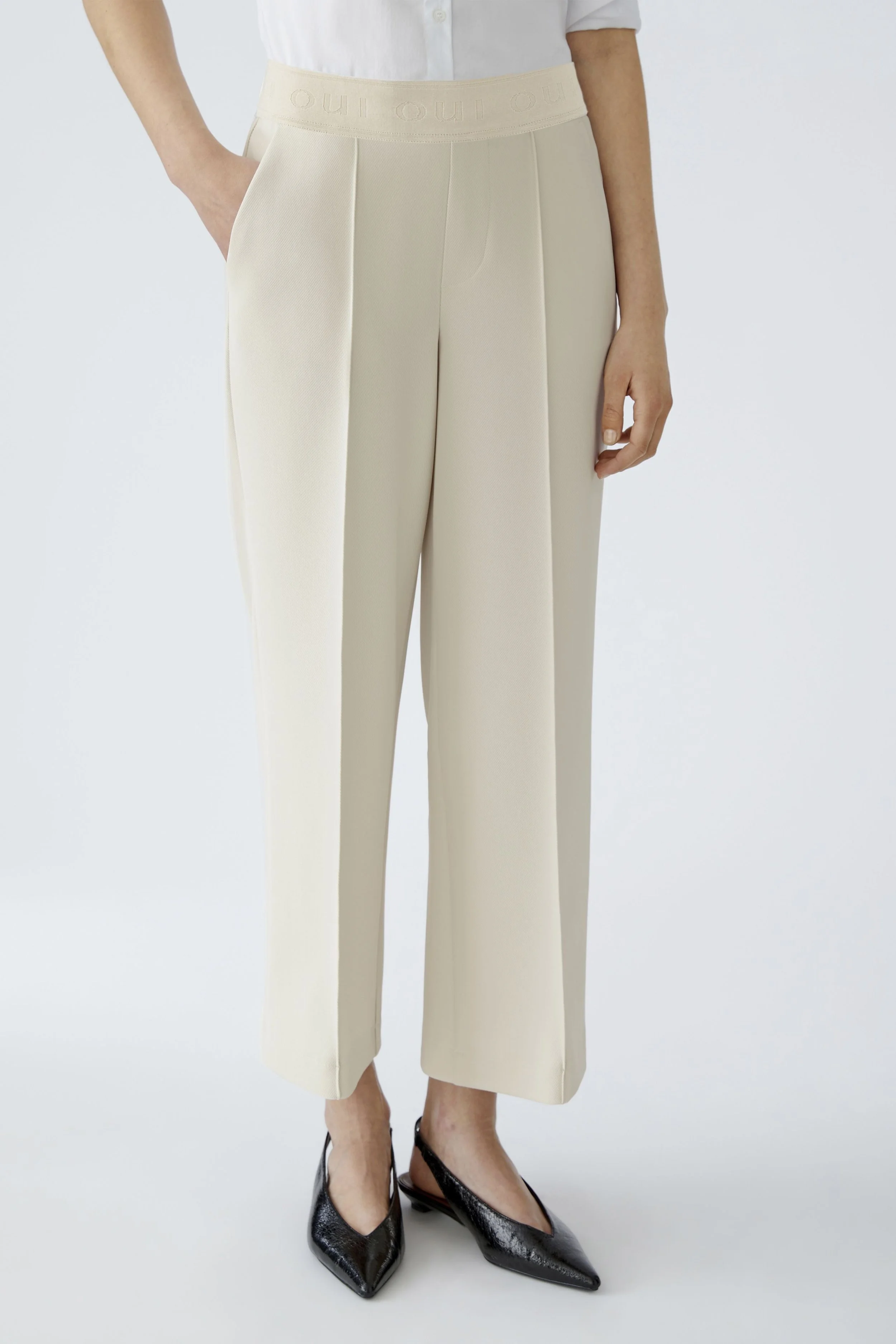 NEYA Cropped/ Petite Length Cream Trouser  96565  //  1136