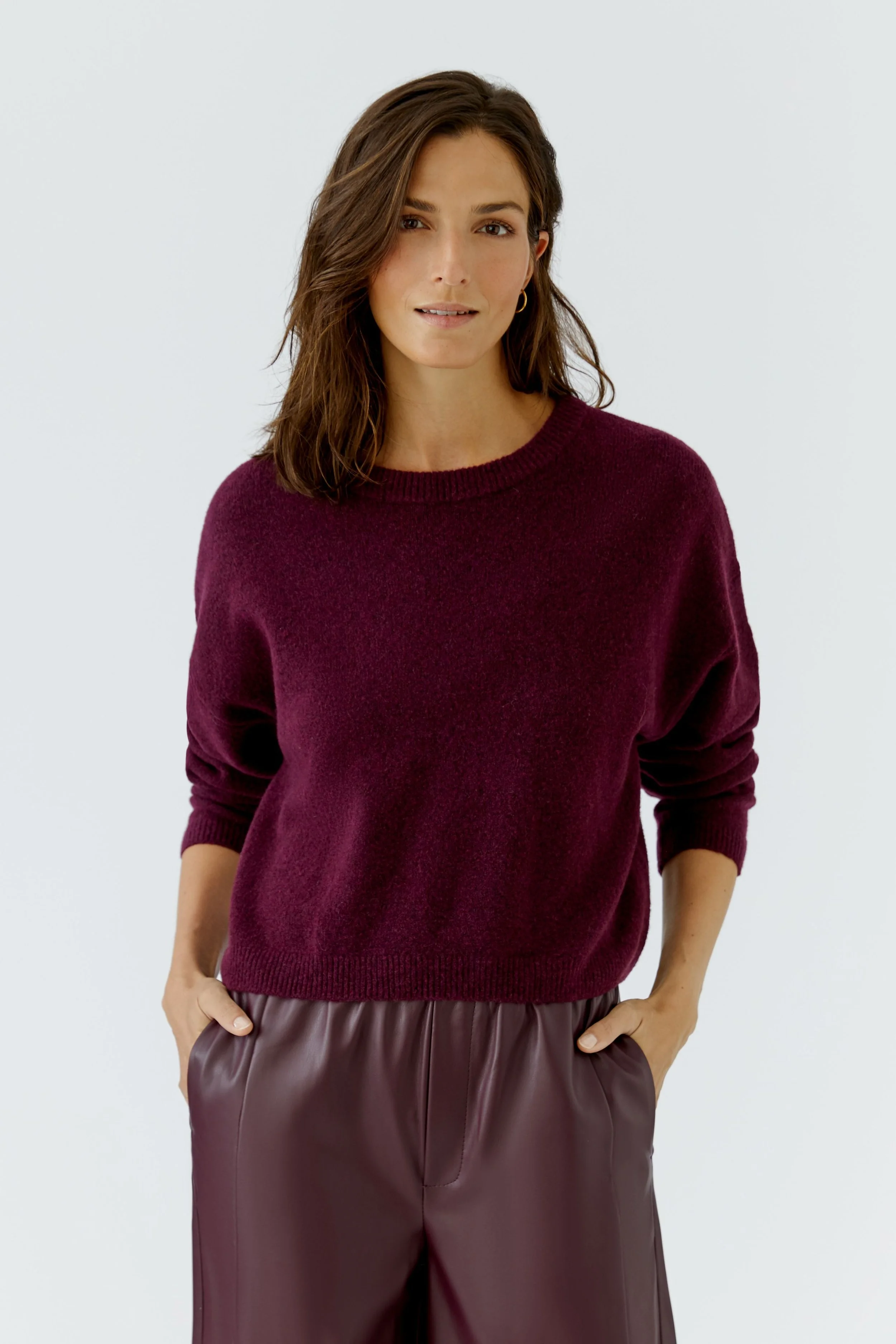 COMING SOON - Wool Blend Crew Neck Knit in Bramble Berry  97976  //  3912