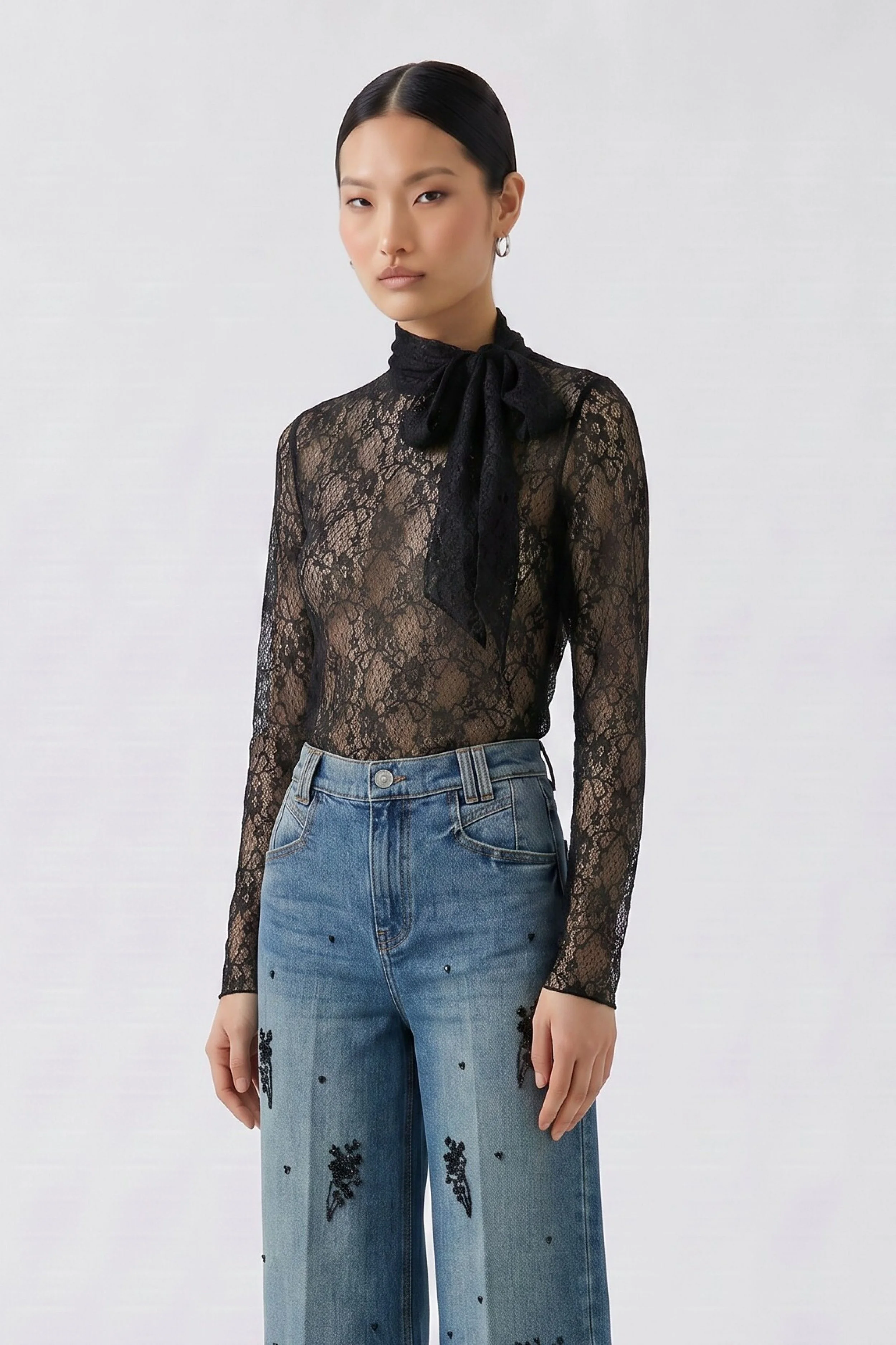 COMING SOON - Stretch Lace Top in Black  99907 //  9990