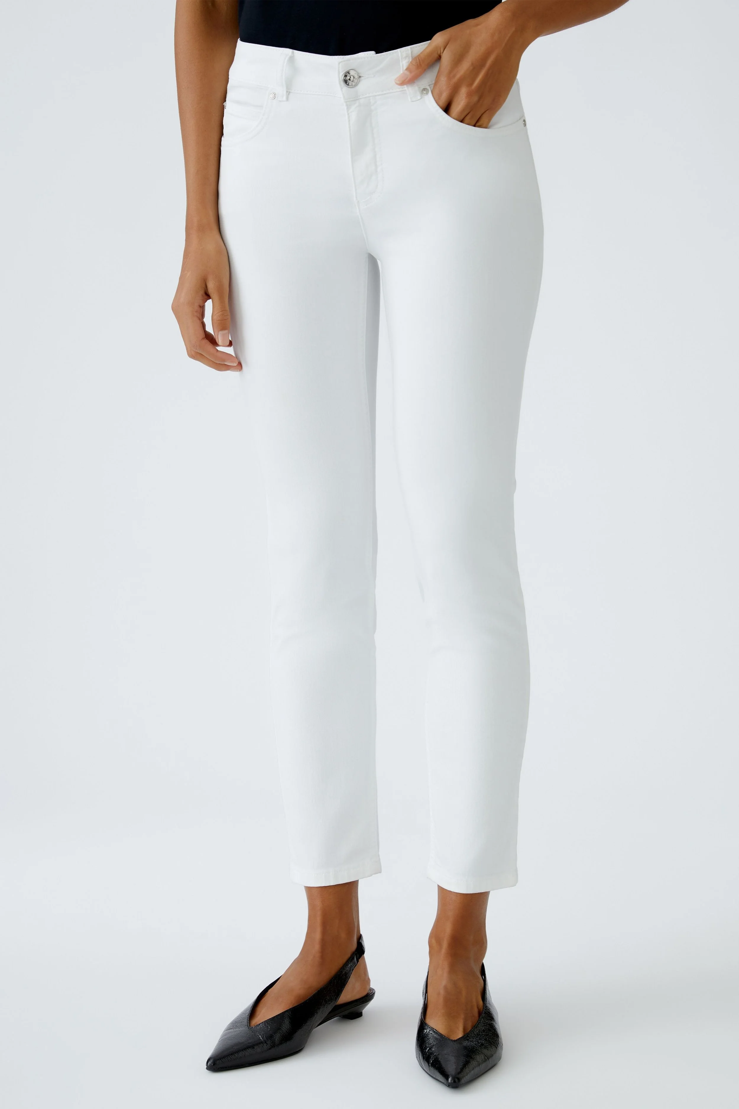 BAXTOR Stretch Slim fit Cropped Jean in White 93363  //  1002