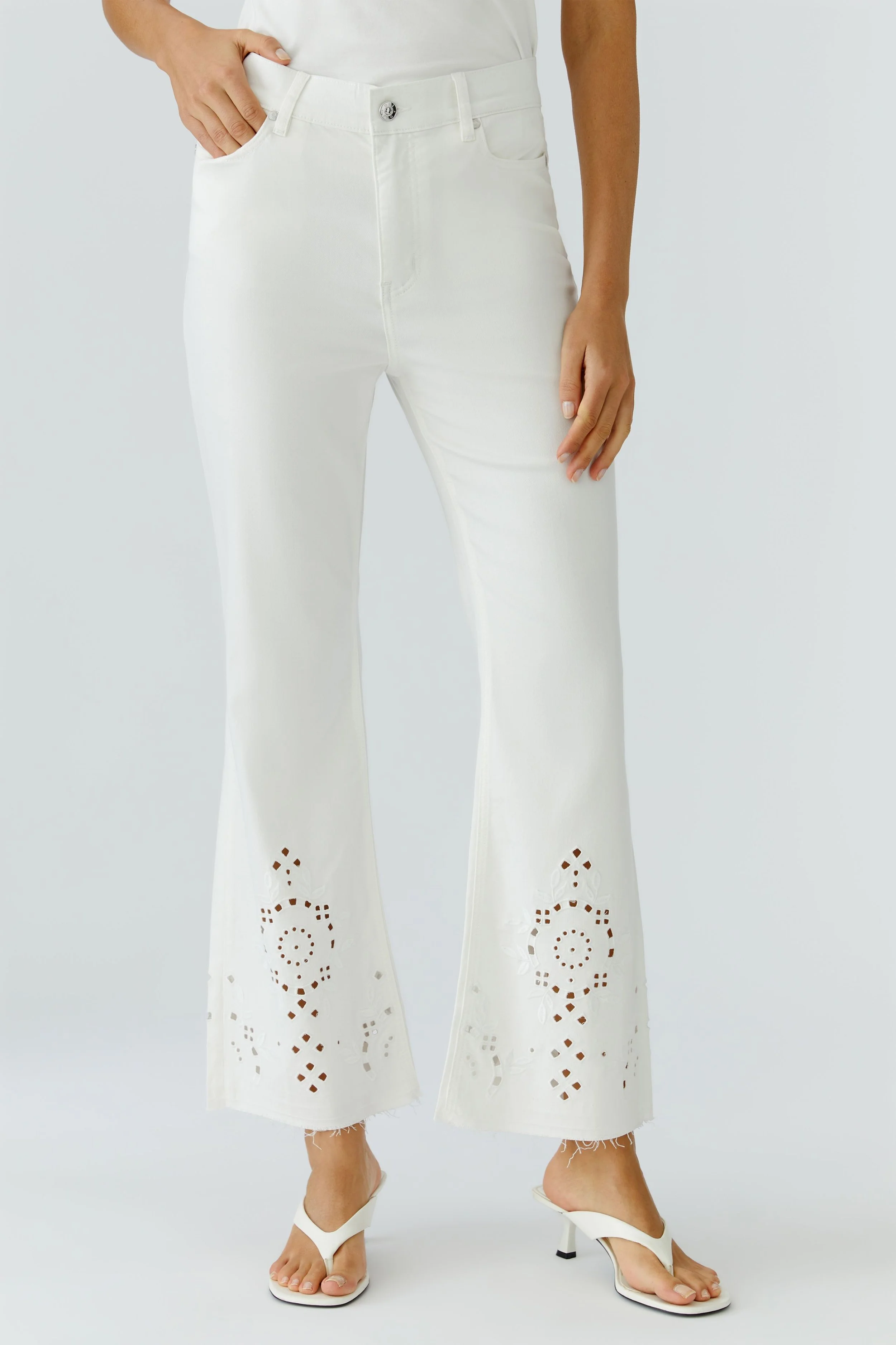 COMING SOON - Soft feel broderie anglaise hem detail denim 97478