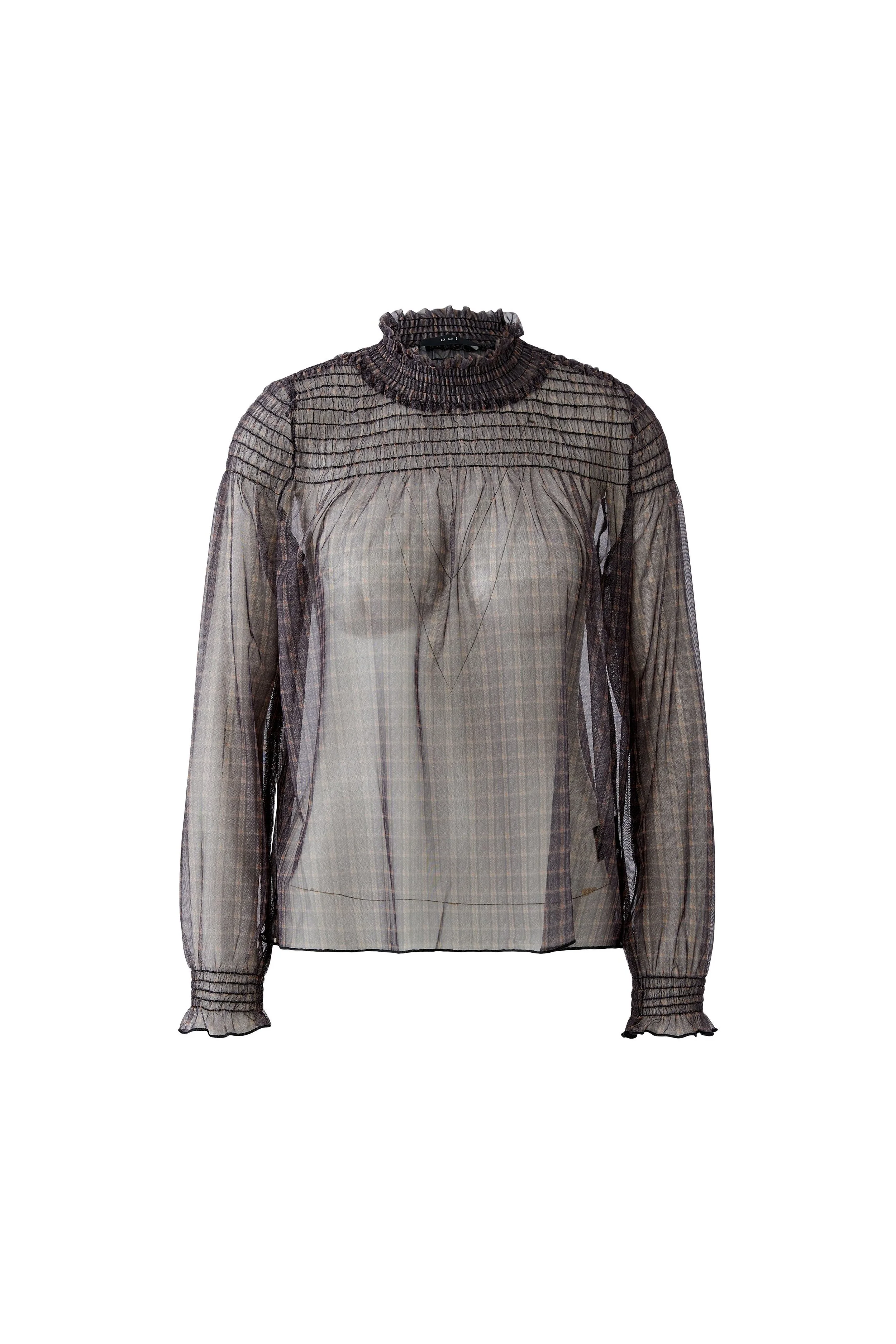 COMING SOON -  Mesh Blouse in Check Print  99905  // 0977