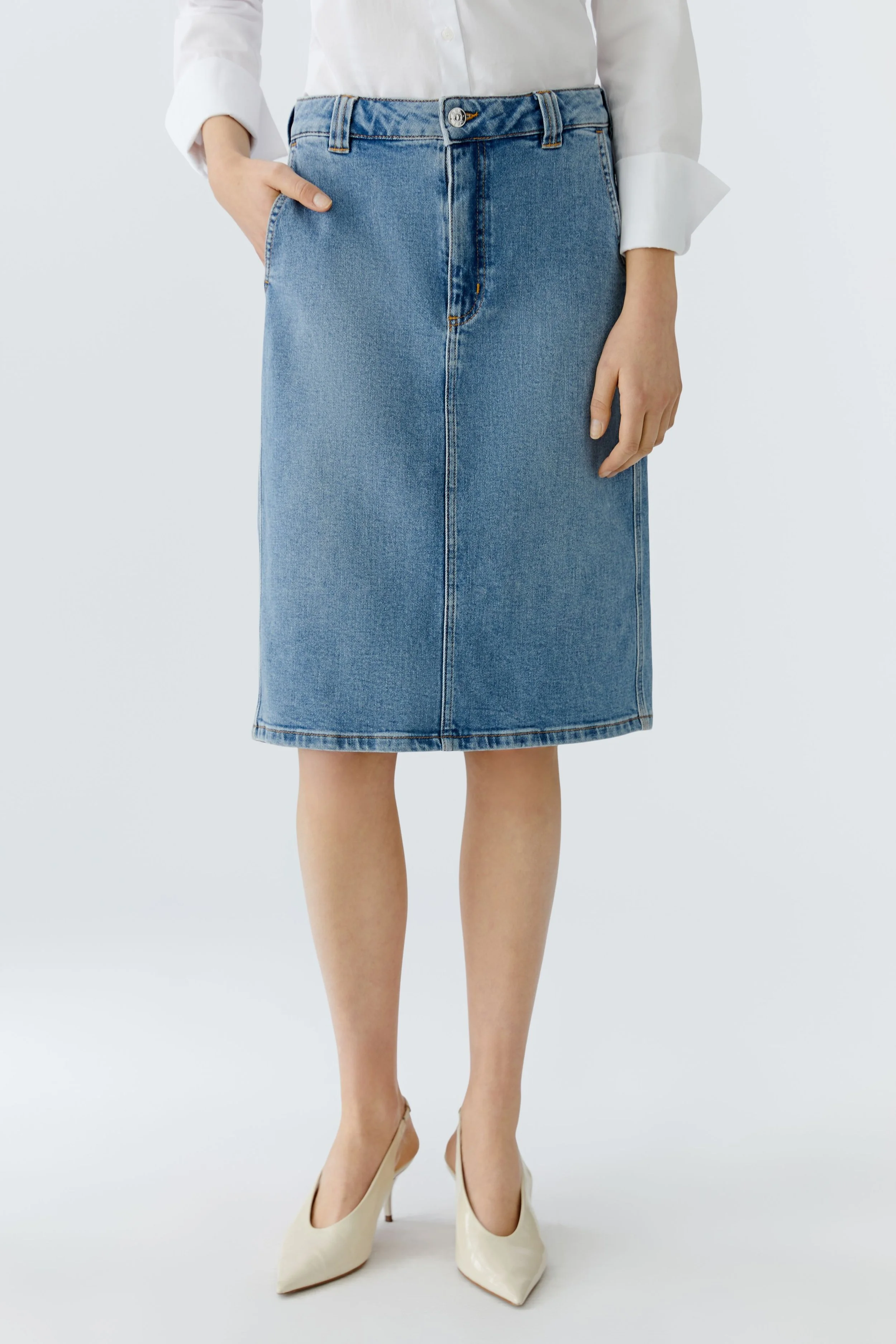 COMING SOON   Soft denim straight stretch skirt 97099