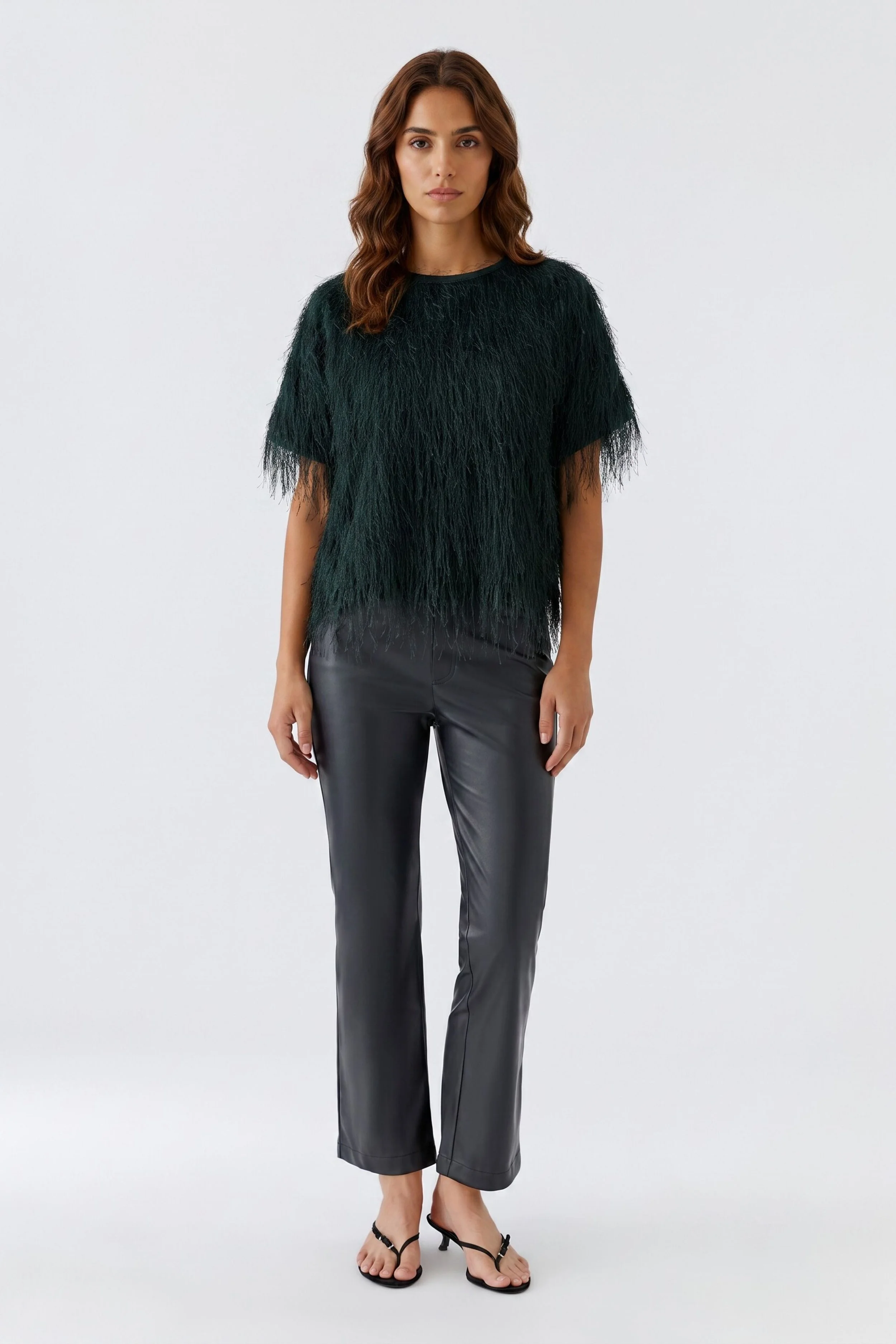 COMING SOON - Vegan Leather Trousers in Black  99023