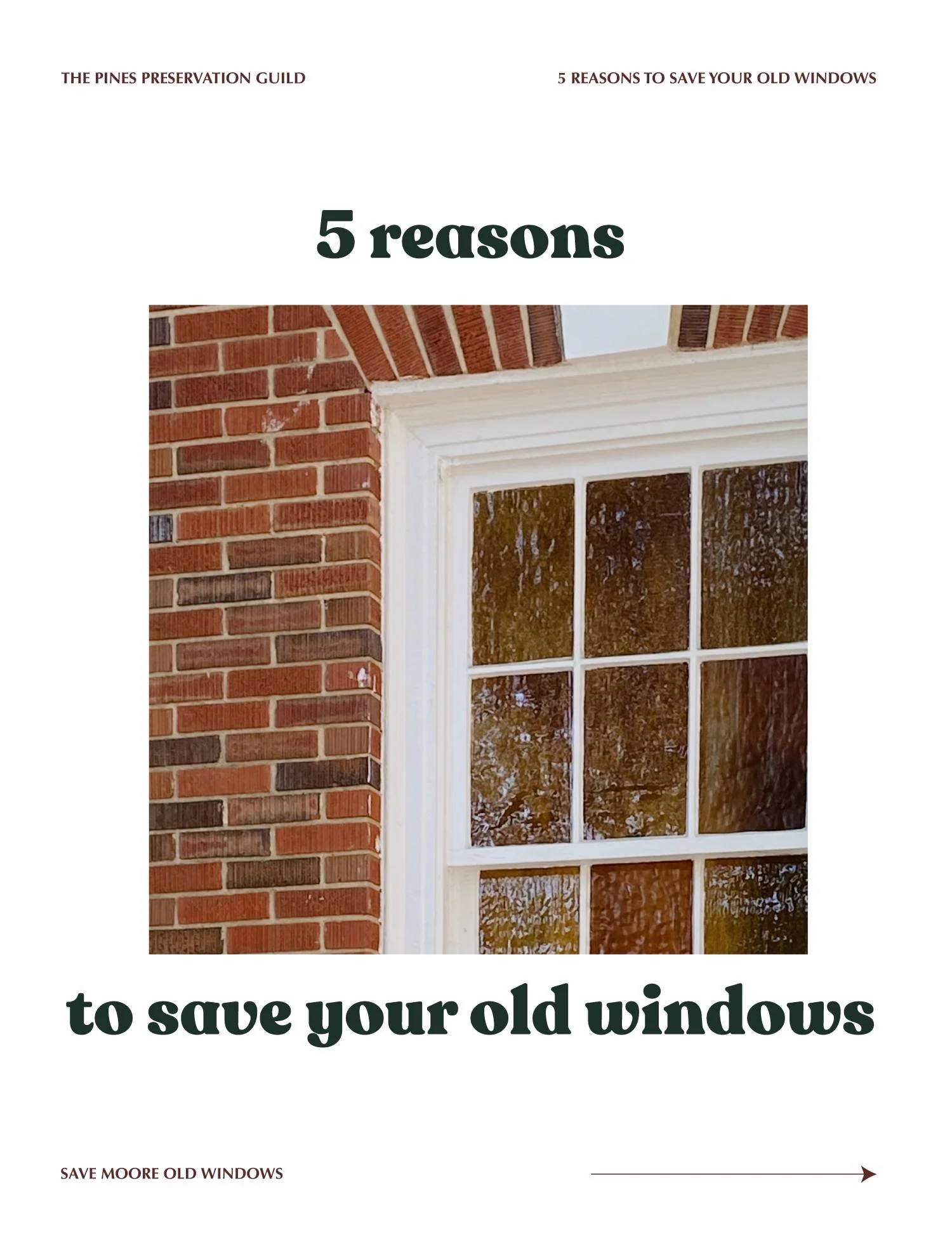 As we gear up for our Save Moore Old Window workshop this weekend, here's a few reminders for why we always encourage repair over replacement of your historic windows!

1) Well-maintained original windows will last 50+ years, unlike replacement windo