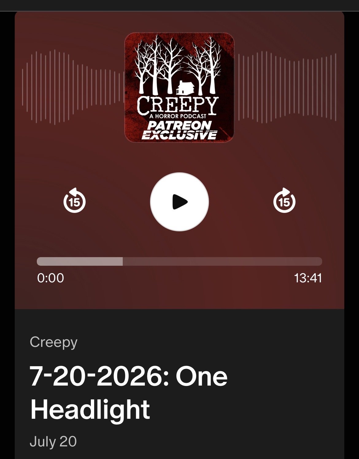 Second Appearance on CREEPY Podcast