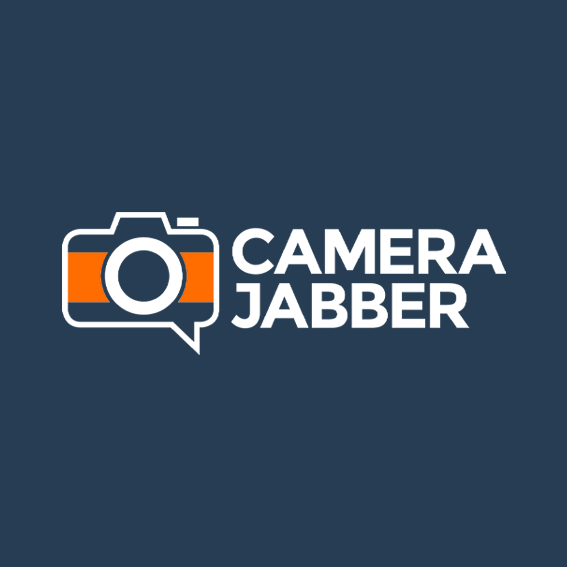 Logo for Camera Jabber featuring a camera with an orange stripe, and the text 'Camera Jabber' in bold white letters.