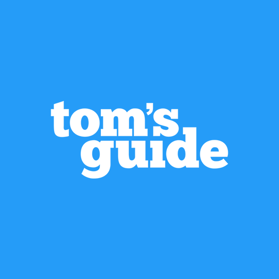 Blue background with white text that says "tom's guide".
