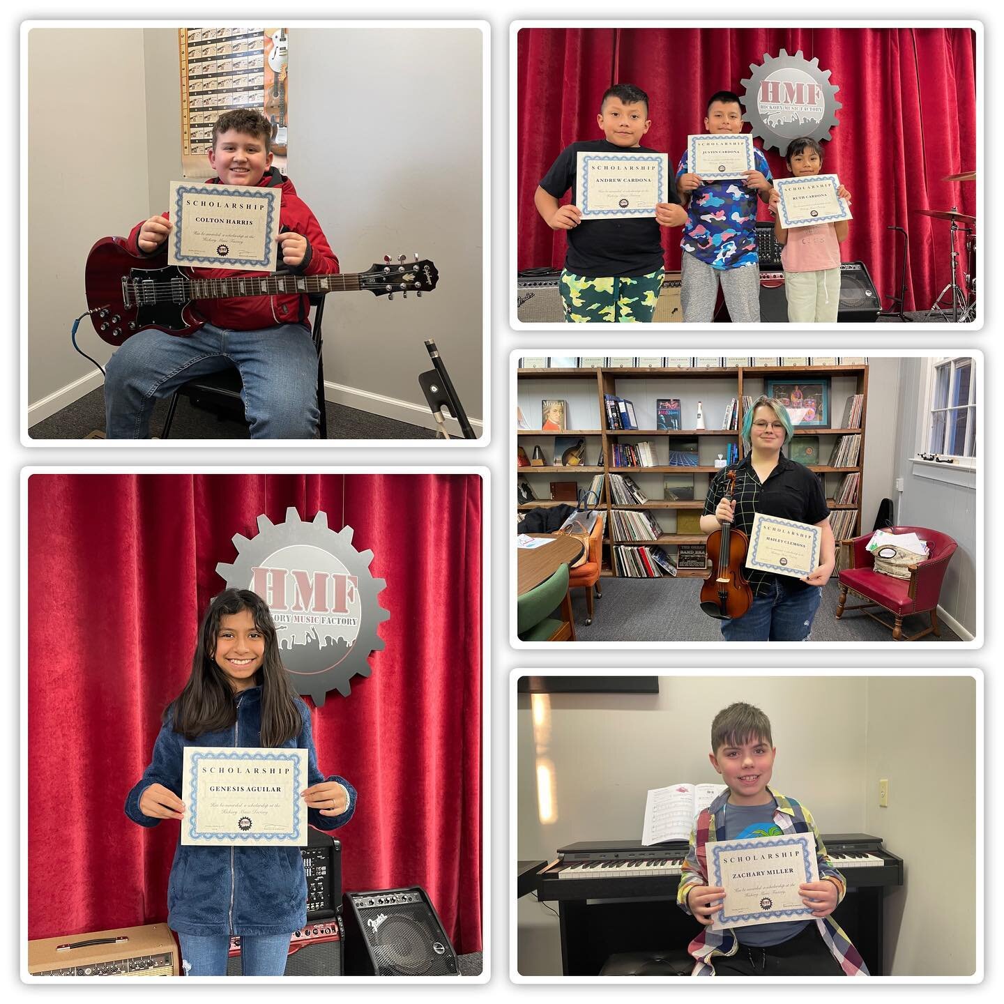 Congratulations to these wonderful kids. They received scholarships for lessons and programs at the Hickory Music Factory. Special thanks to all our contributors that help make this possible. #supportmusiceducation #thankyou #music