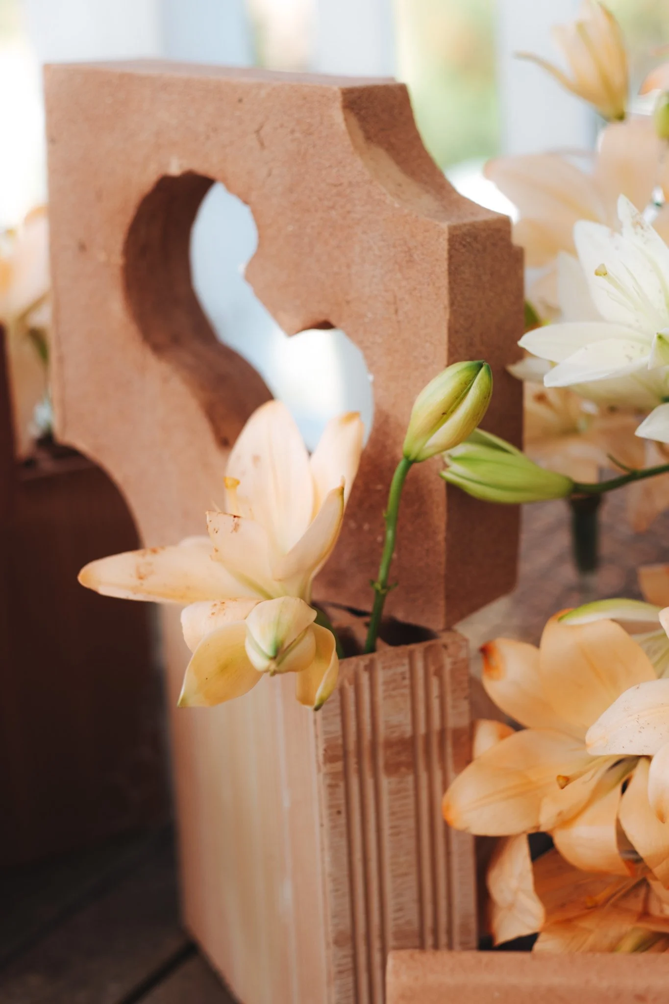 dettaglio allestimento matrimonio mattoni 