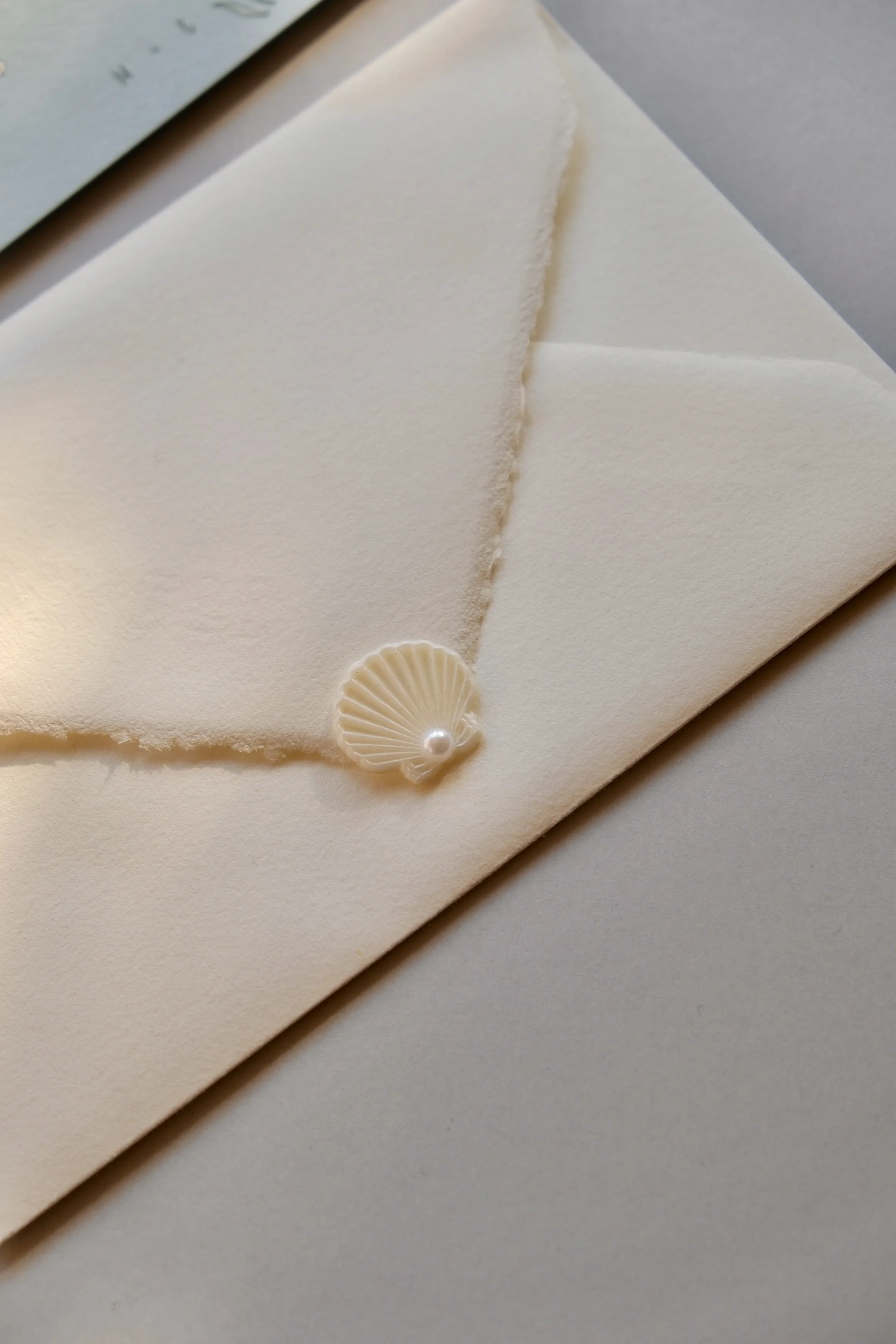 busta partecipazioni conchiglia perla