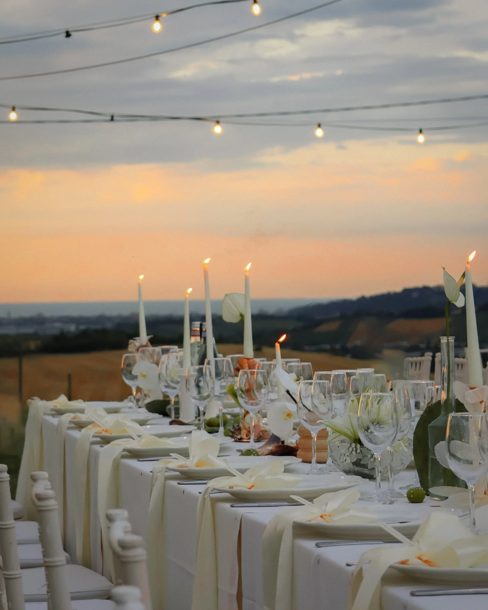 tavoli cena matrimonio bianco 