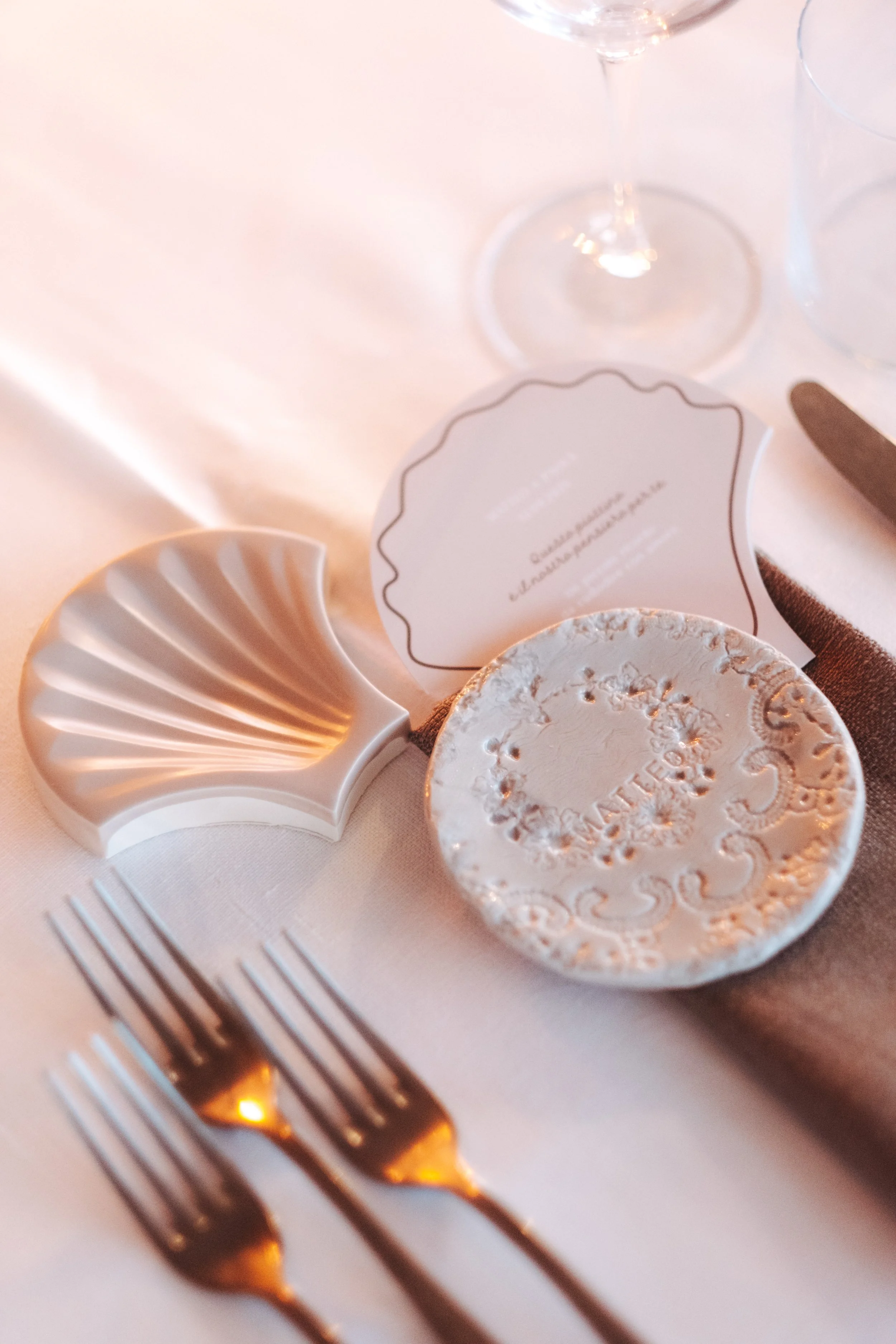 dettaglio mise en place conchiglie 