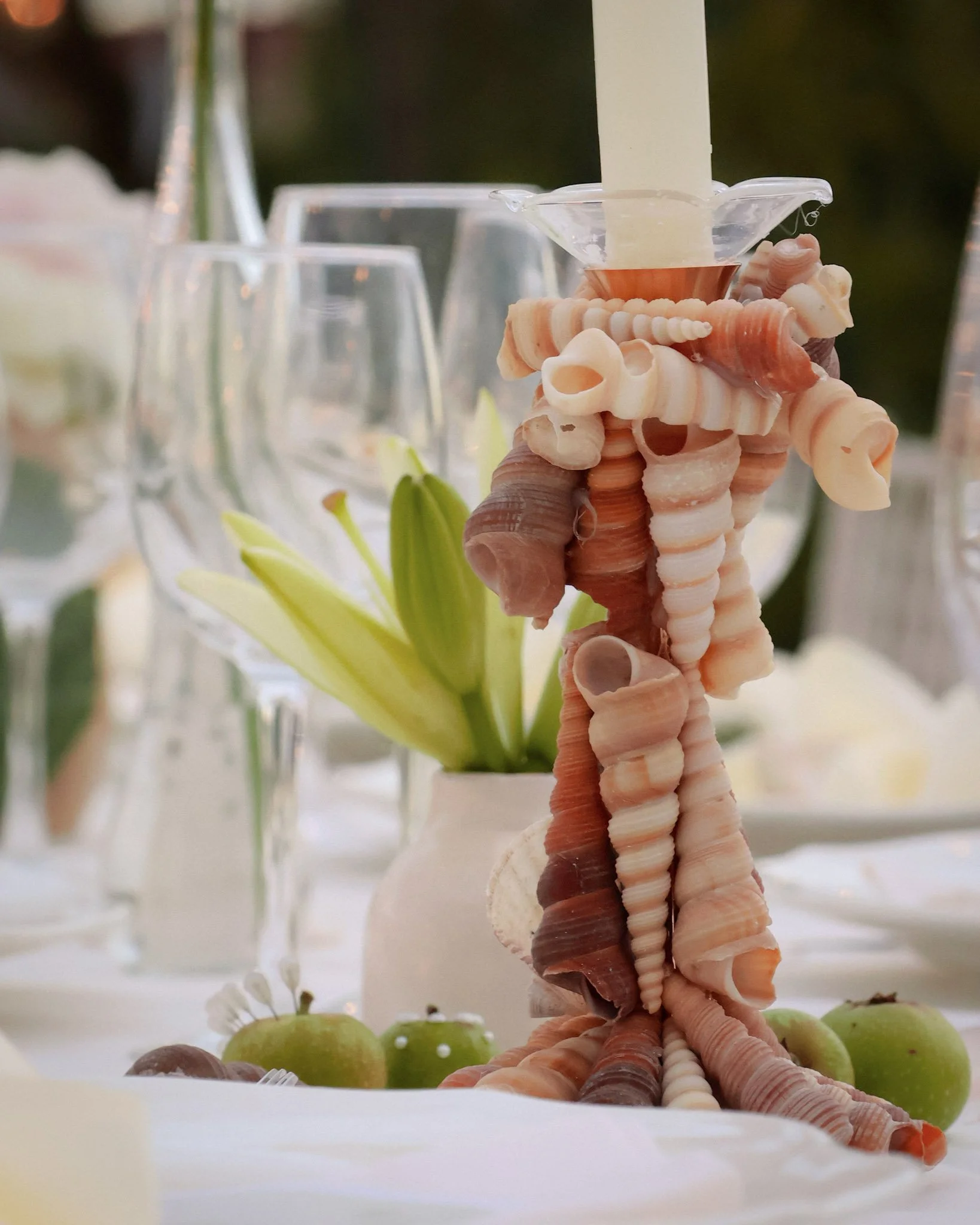 dettagli allestimento matrimonio conchiglie 