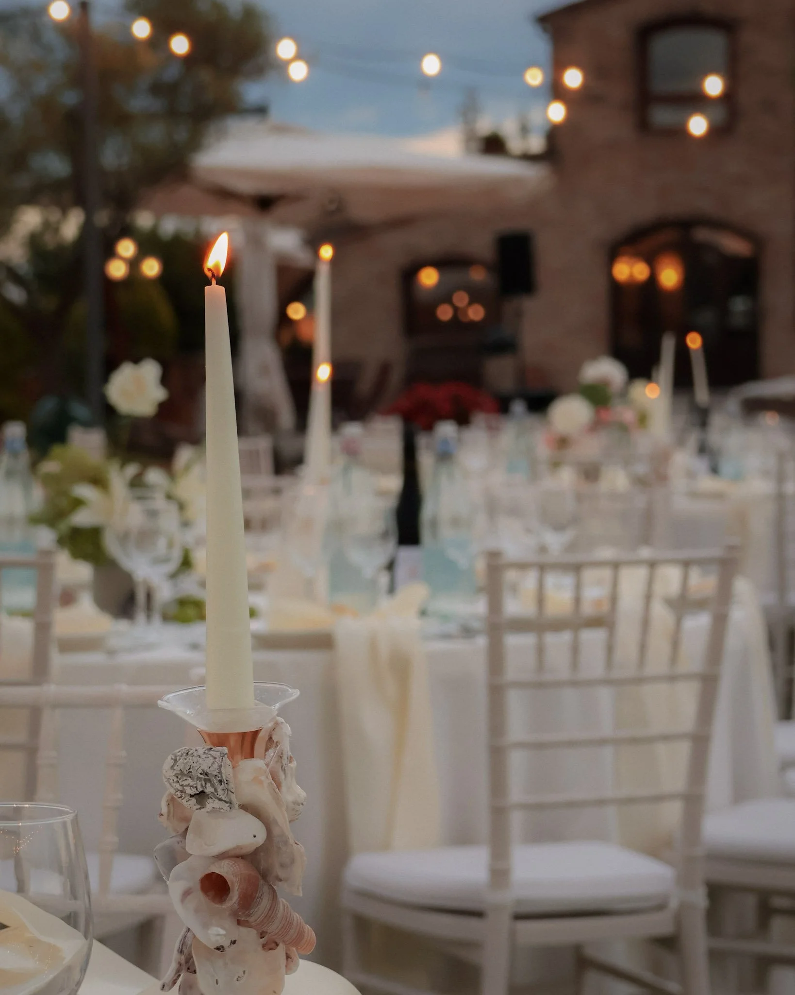 allestimento tavoli cena matrimonio 