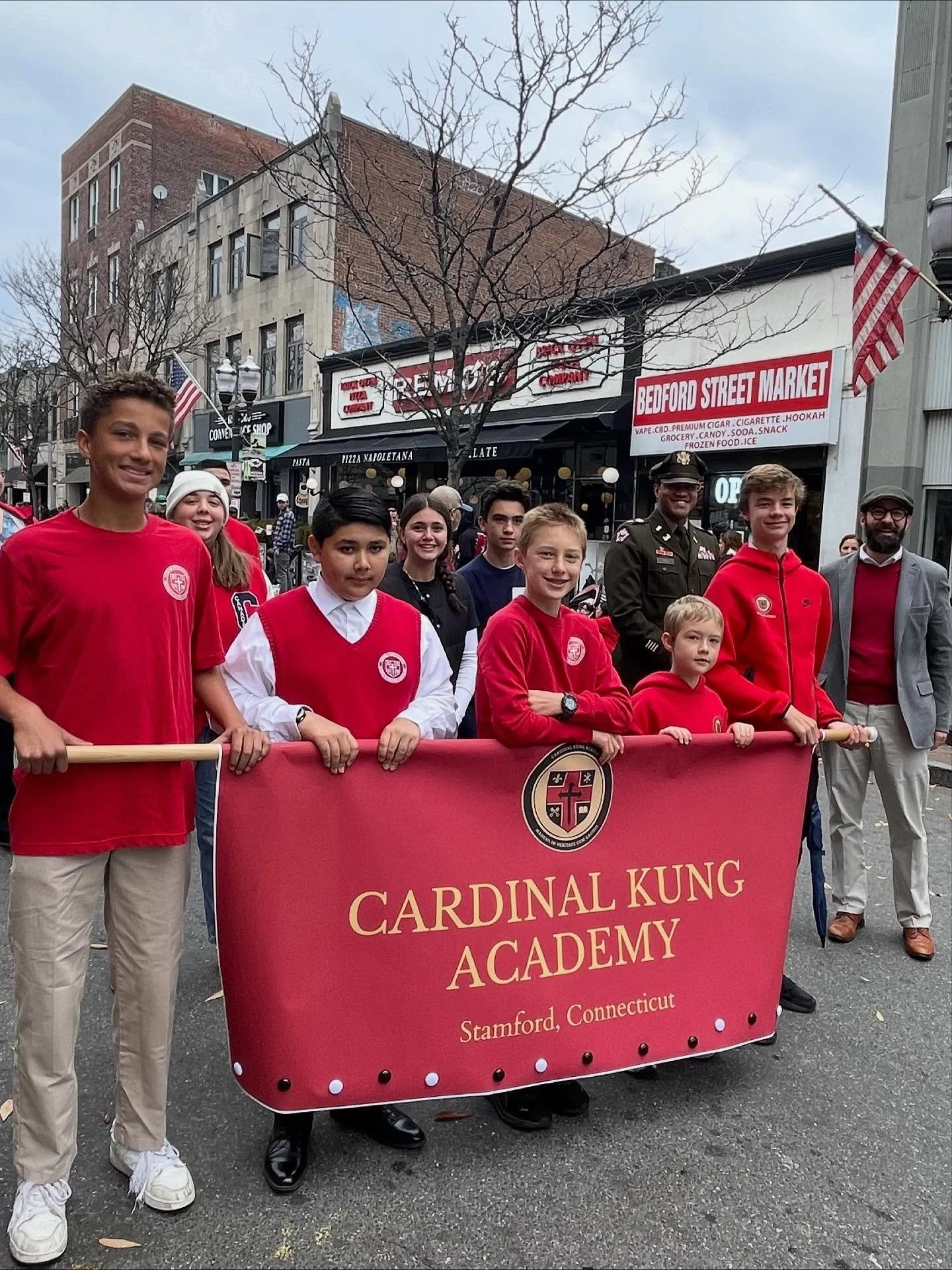 We marched in the Stamford Veteran&rsquo;s Day Parade today! Thank you to our veterans! 🇺🇸🇺🇸🇺🇸