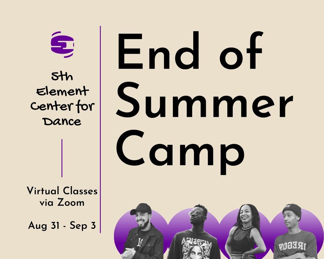 Sunday is the last day to register for Monday classes of the End of Summer Camp! Registration for End of Summer Camp classes closes 24 hours before the class starts. Be sure to register soon at the LINK IN BIO⁠
⁠
The graphic shows End of Summer Camp 