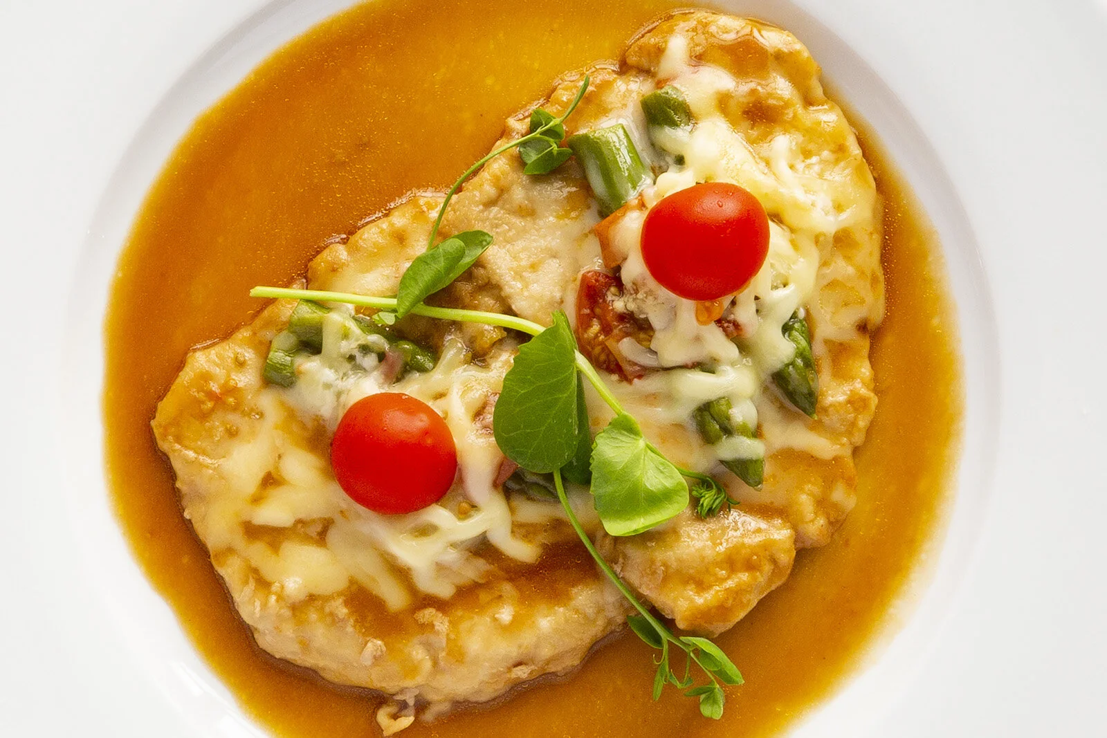 Escalope asperge et mozzarella