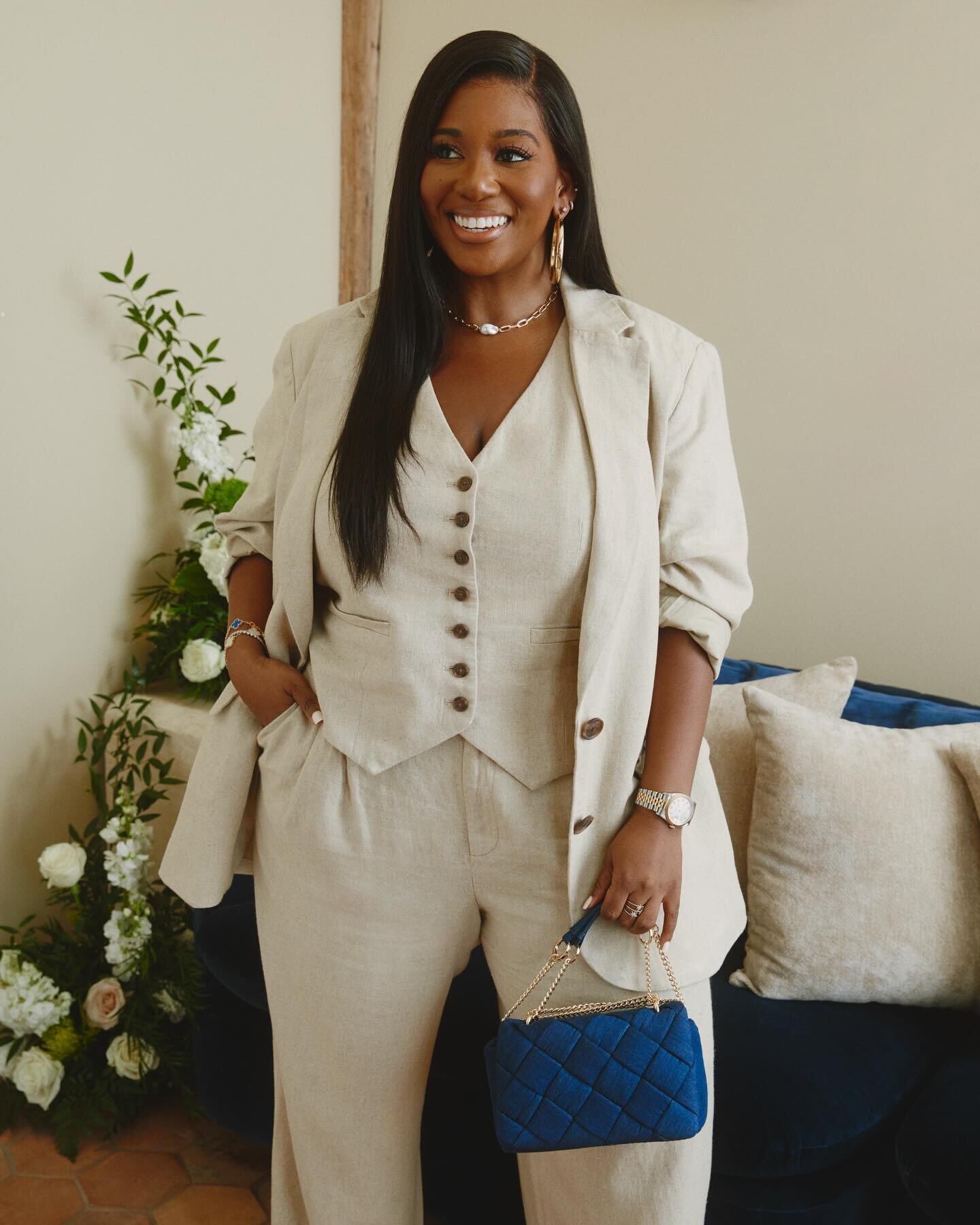 Spring is right around the corner and @Target is right on time with their spring selections! I styled this entire look from head to toe by shopping at my local @target! #TargetPartner I&rsquo;m loving pants suits atm and linen is one of my favorite f