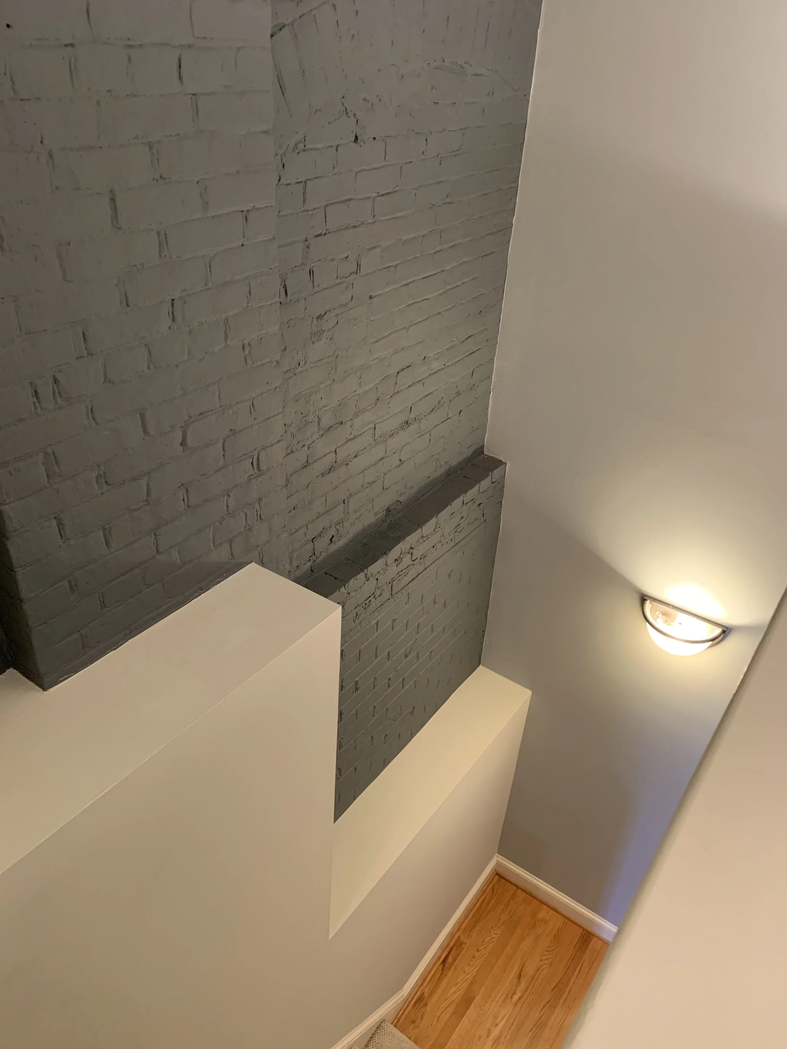 Stairway Brick in Paint Color "Web Gray"