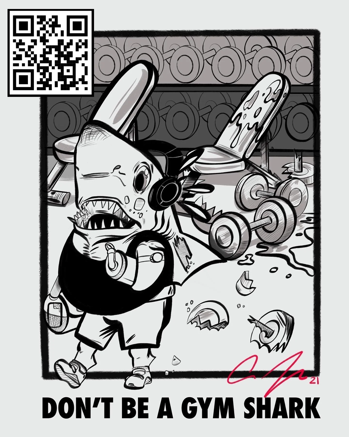 "Gym Shark" - Procreate 2021