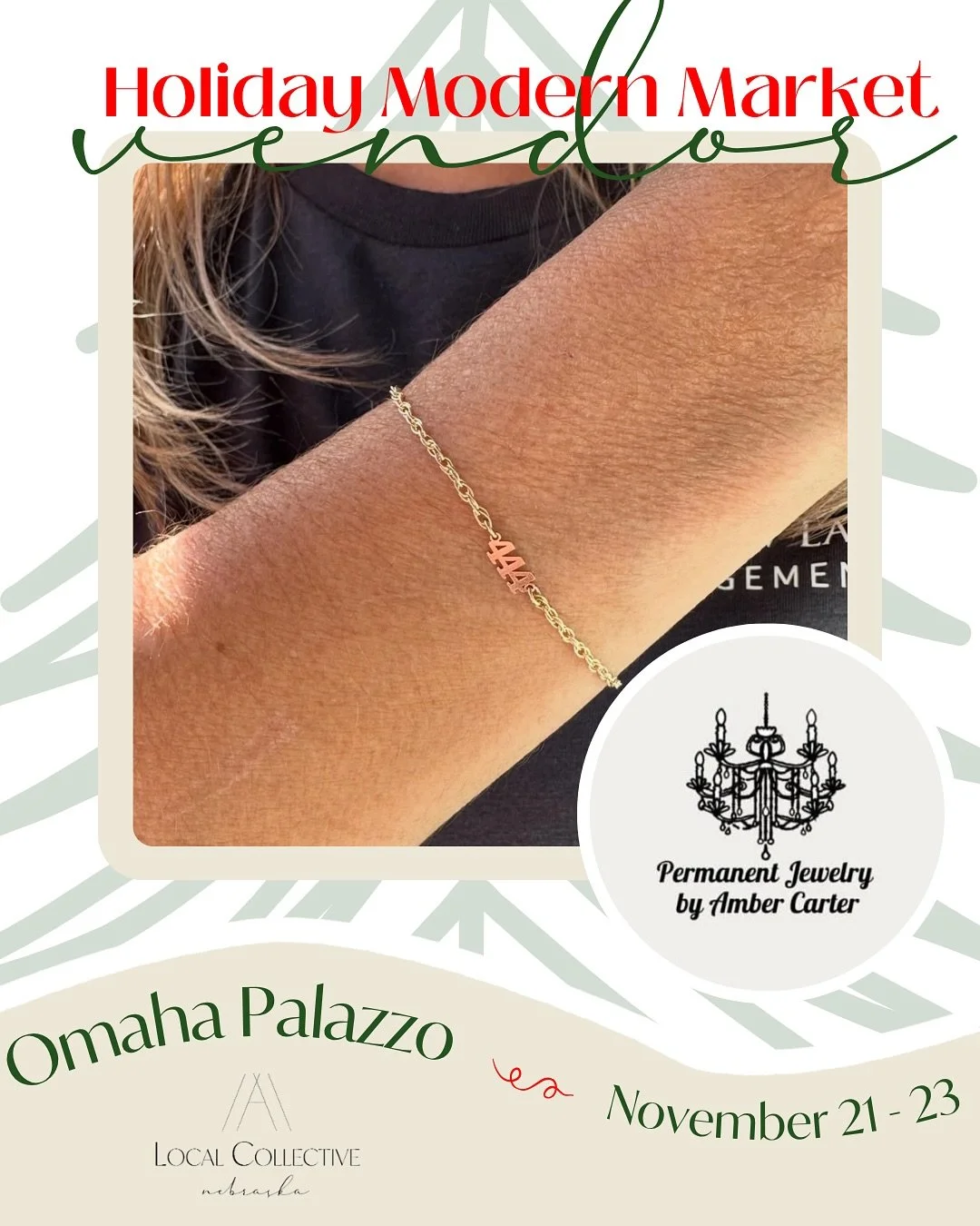 Grab permanent jewelry with @permanentjewelry_byambercarter for yourself or with your favorite shopping pals at our Holiday Modern Market!✨🎄

AMBER CARTER | @permanentjewelry_byambercarter 

🗓️Friday, November 21 | 5pm-8pm **LADIES NIGHT!
🗓️Saturd