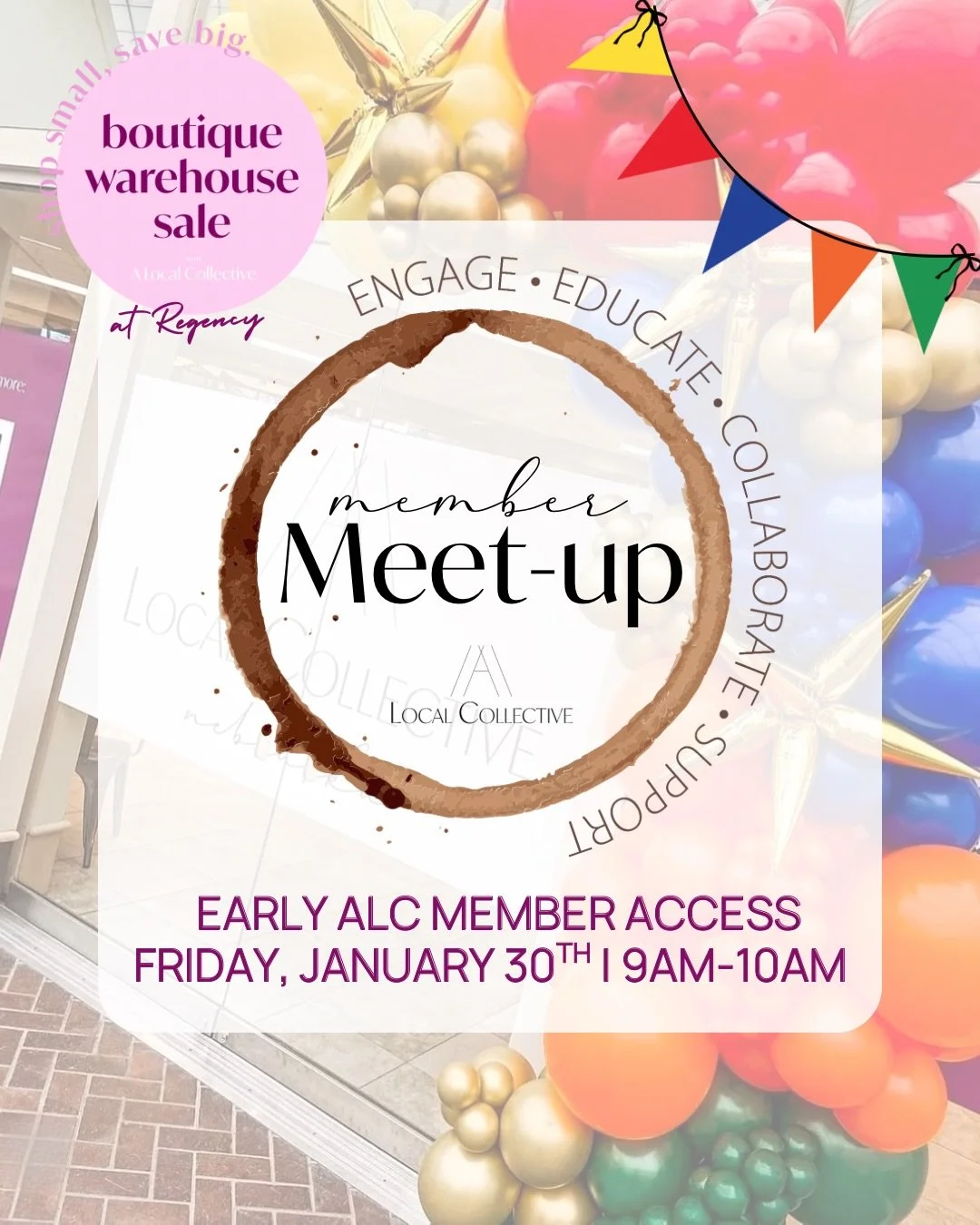 📣 NEXT MEMBER MEET-UP: 

All Current ALC Members are invited to join us for early shopping access to our Boutique Warehouse Sale this Friday, January 30th from 9am-10am! 
Just one of the many perks of being a member! 🎉

INTERESTED IN BECOMING A MEM