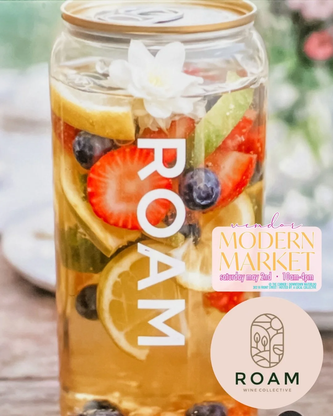 ROAM Wine Collective mobile wine bar will be back again for our Spring Modern Market with all the fun, spring drink vibes for a fun day of shopping! 🌸🛍️

ROAM MOBILE WINE BAR | @roam.winecollective 

🛍️ 50+ Small, Local Businesses 
🗓️ Sat. May 2n
