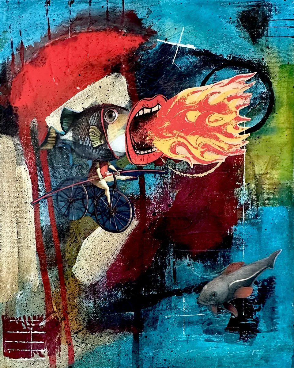 Jellyfish, mixed media, 8x10, 2025 