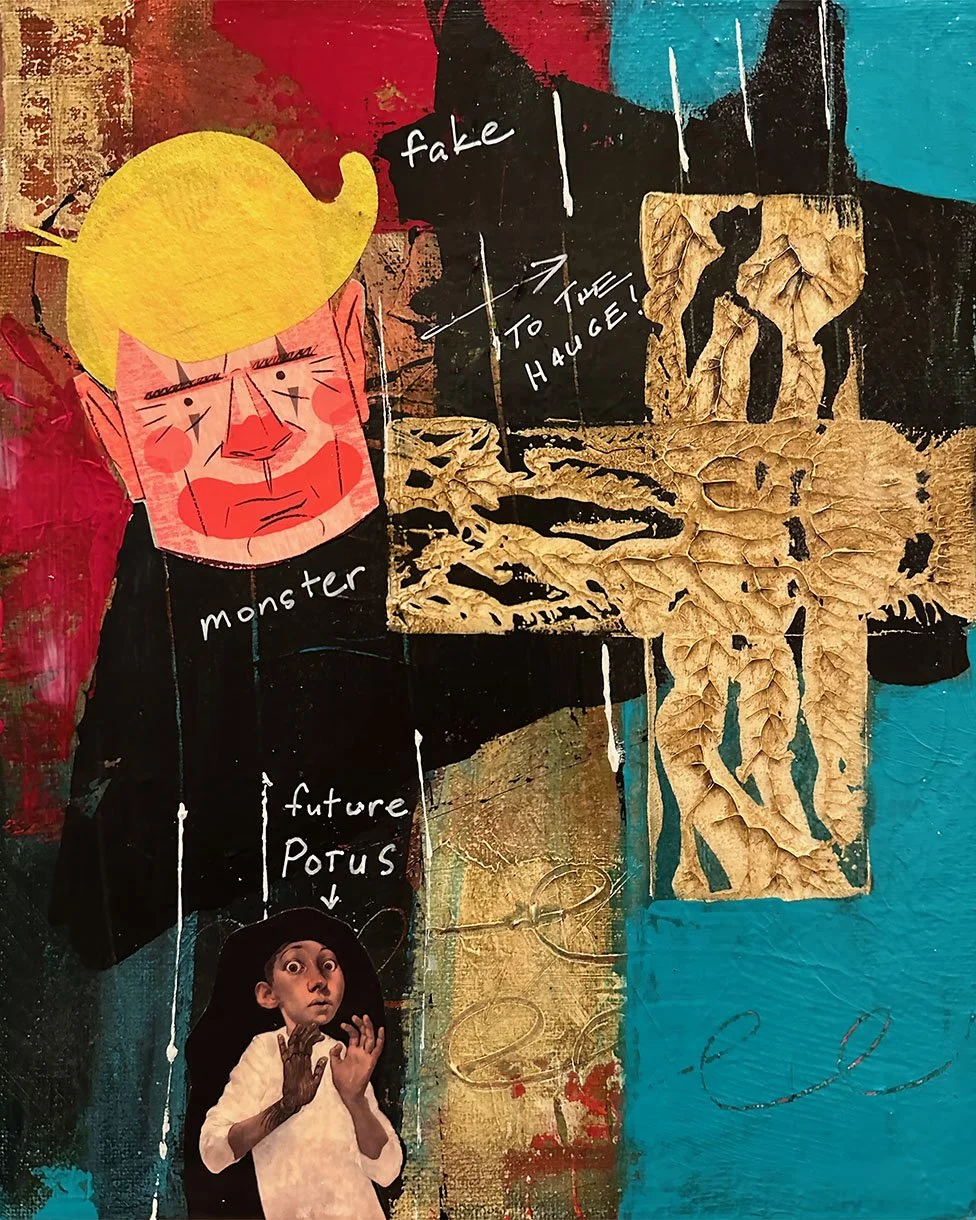 Intersecting Lines, mixed media, 8x10, 2025 