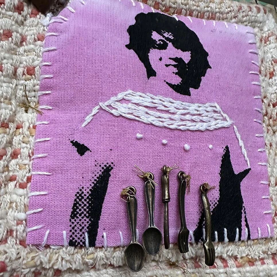 Kitchen as Archive-detail, 6x6". mixed media, 2025