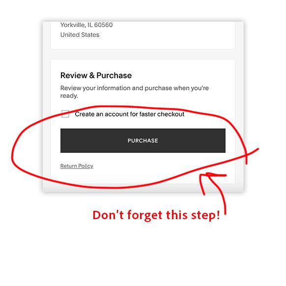 8. Don't forget to complete your purchase!