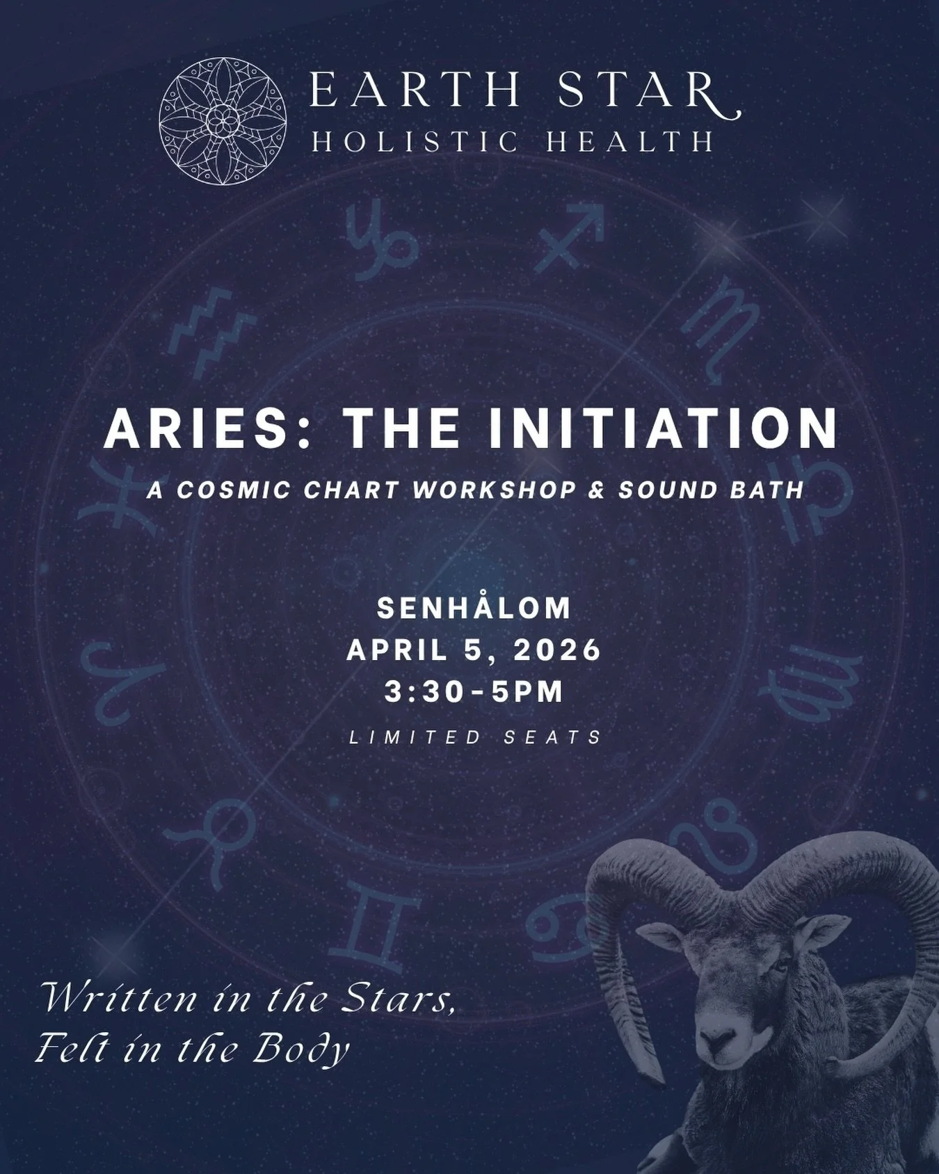 ARIES: THE INITIATION ♈️ 

The astrological new year is here and we&rsquo;re celebrating with a cosmic sound bath. 

Explore your birth chart to find where Aries is lighting up your life right now. No astrology experience needed. Come curious, open, 