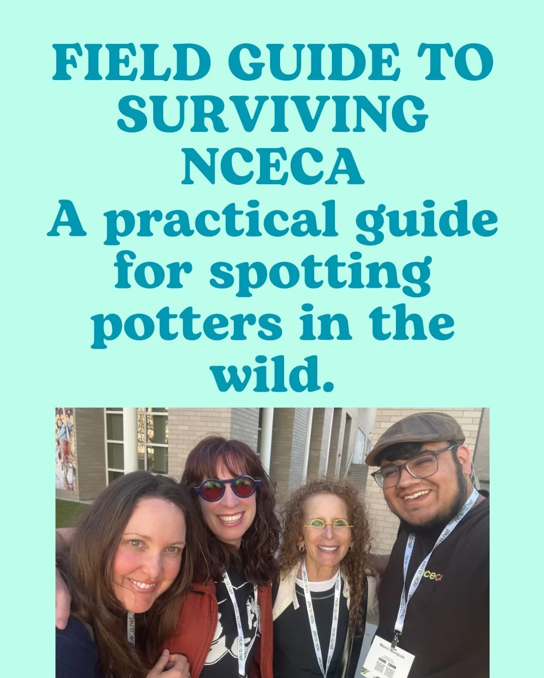 The unofficial official Field Guide to Surviving NCECA.

If you see us wandering the streets of Detroit carrying mugs and talking about glaze chemistry&hellip; mind yo business.

Come find us at the @onlypotspopup Wednesday night!!! rare specimens of