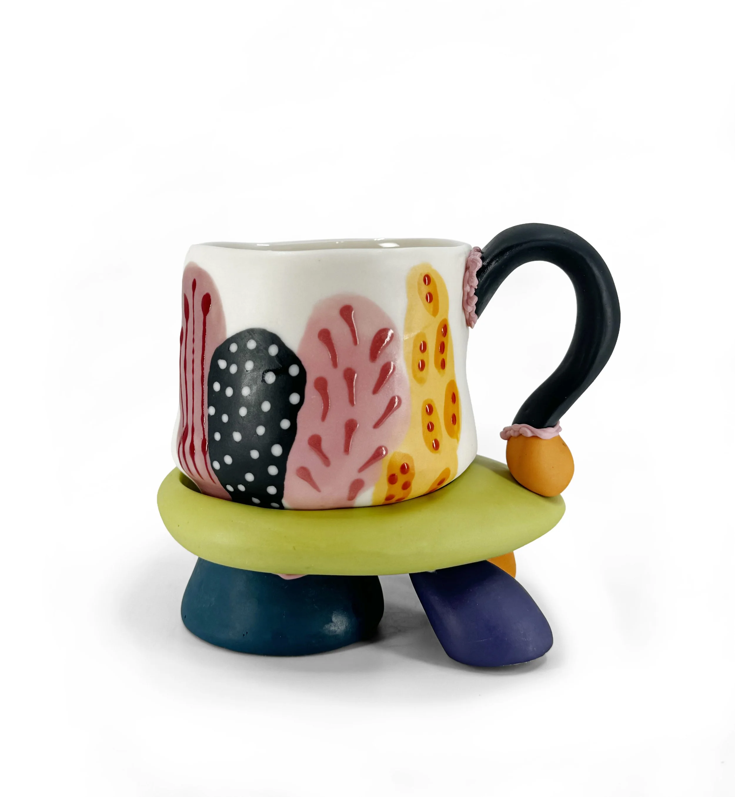 Pedestal Mug | Pinks and Greens
