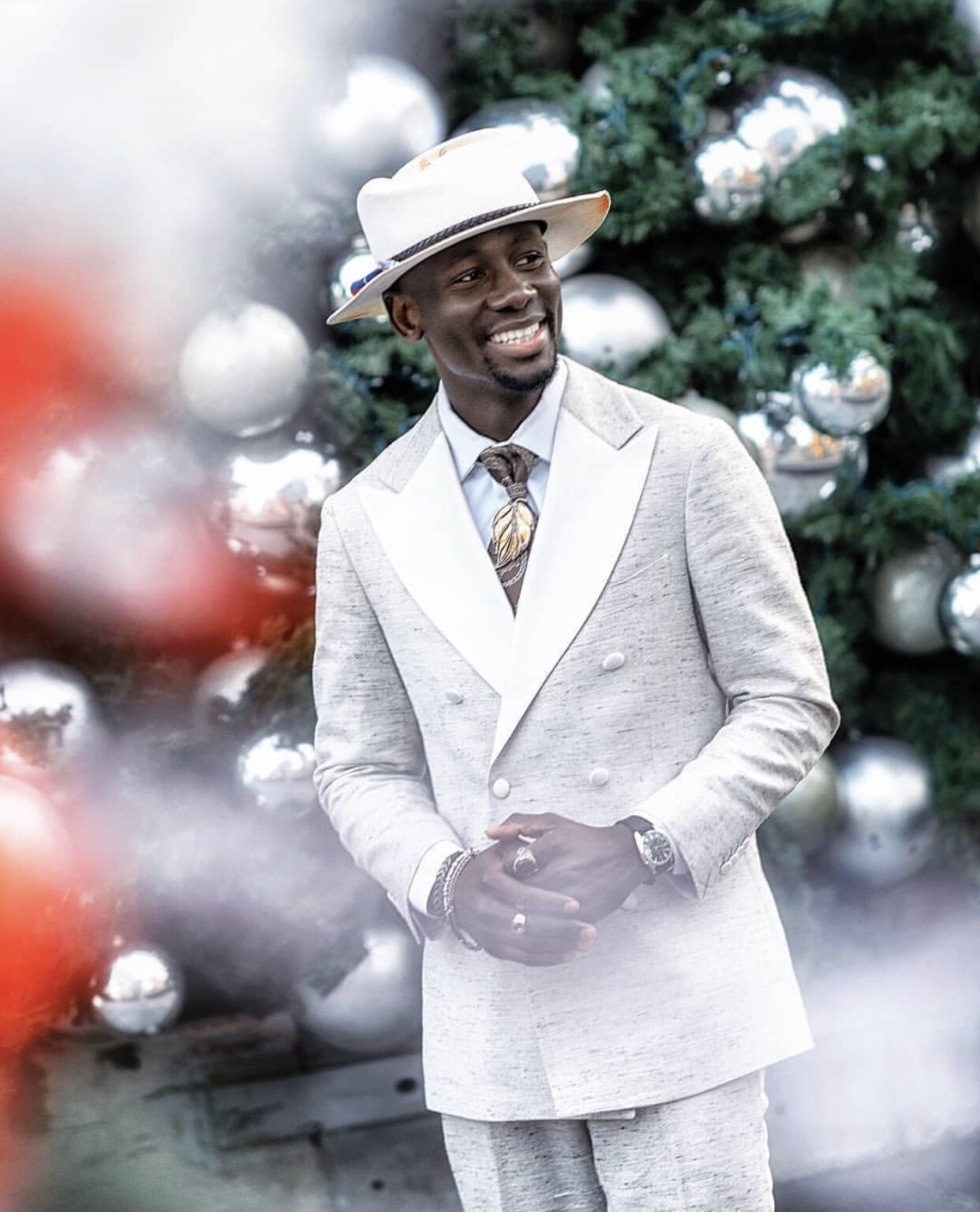 Salomon DuBois Thiombiano wearing an Officina Bernardi bracelet and ring