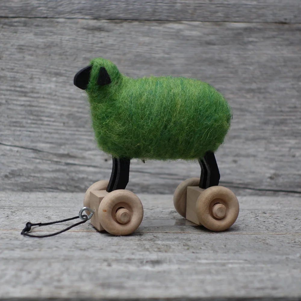Spring Green Sheep On Wheels — Englishman Bay Handmade
