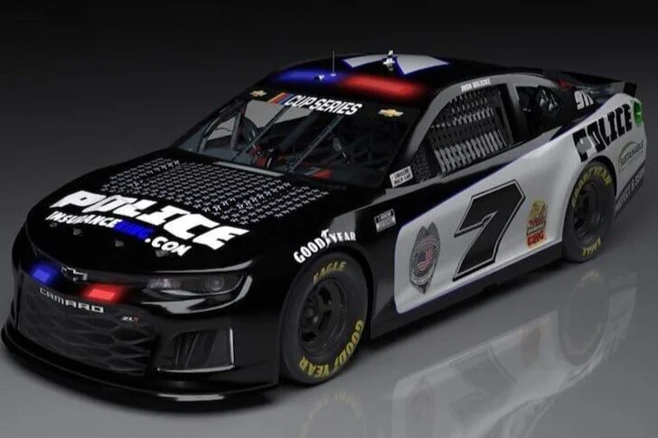 NASCAR Driver Josh Bilicki Honors Police With Cop Themed Race Car