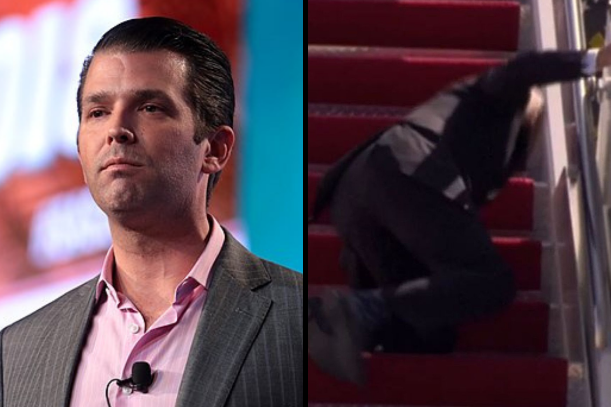 Donald Trump Jr. Shares HYSTERICAL Video of Biden Falling Down With His Dad Edited In