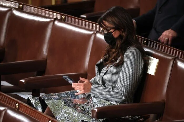 Rep Lauren Boebert trolls Joe Biden with Space Blanket during national address