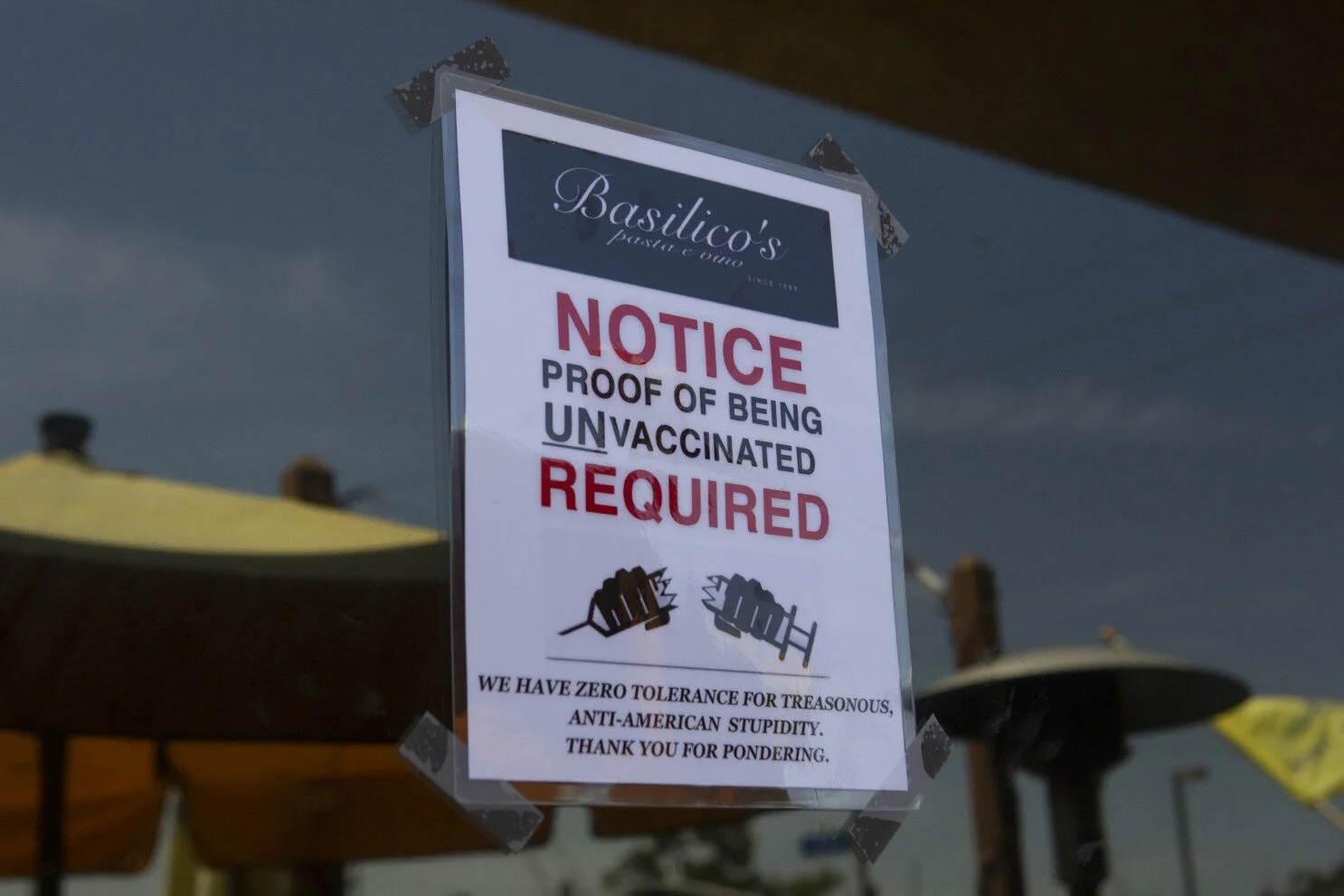 California restaurant says it will only serve unvaccinated customers