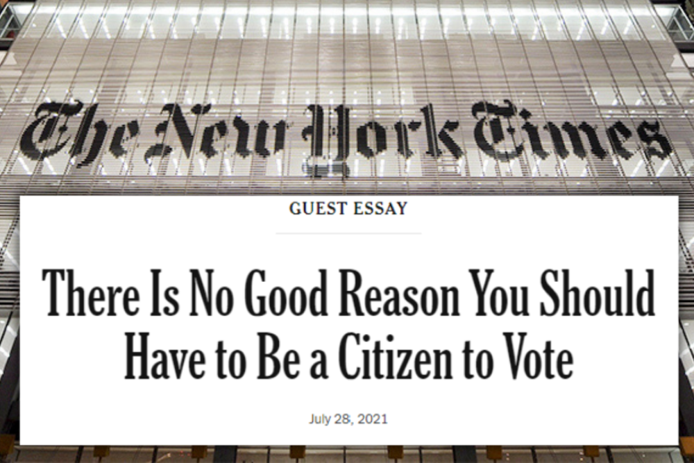 New York Times Guest Essay Claims Non-Americans SHOULD be allowed to vote