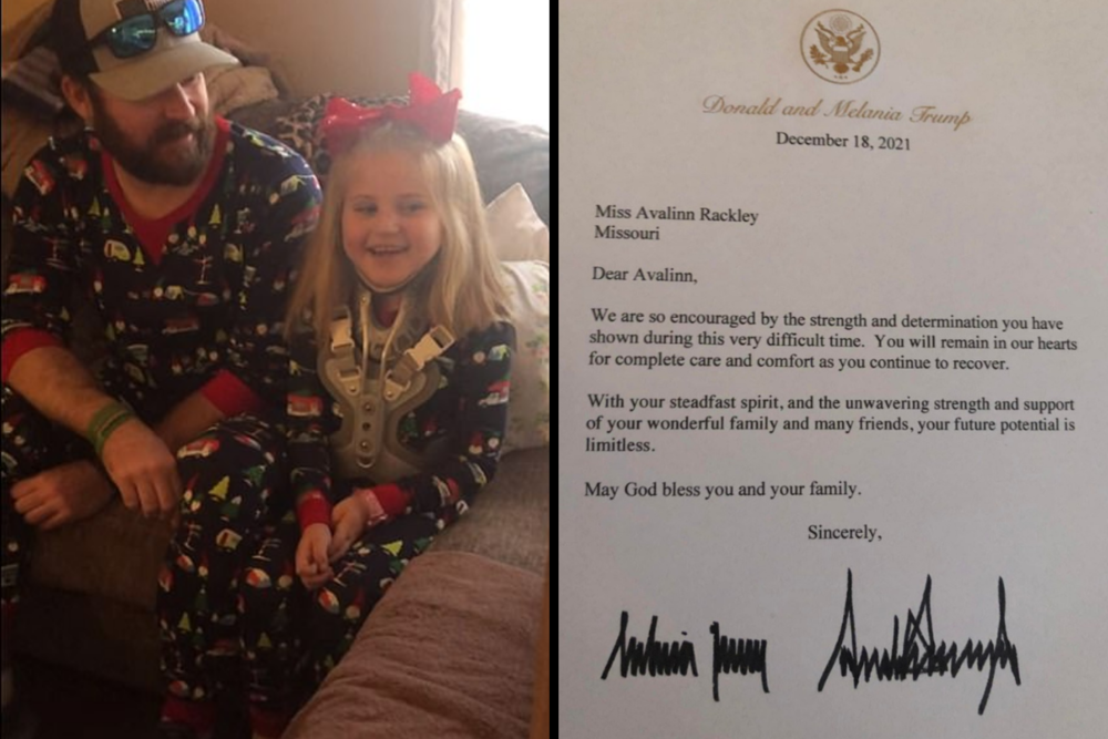 President Trump brings Christmas joy to 7-yr-old tornado victim with gifts, weeks after she lost her sister
