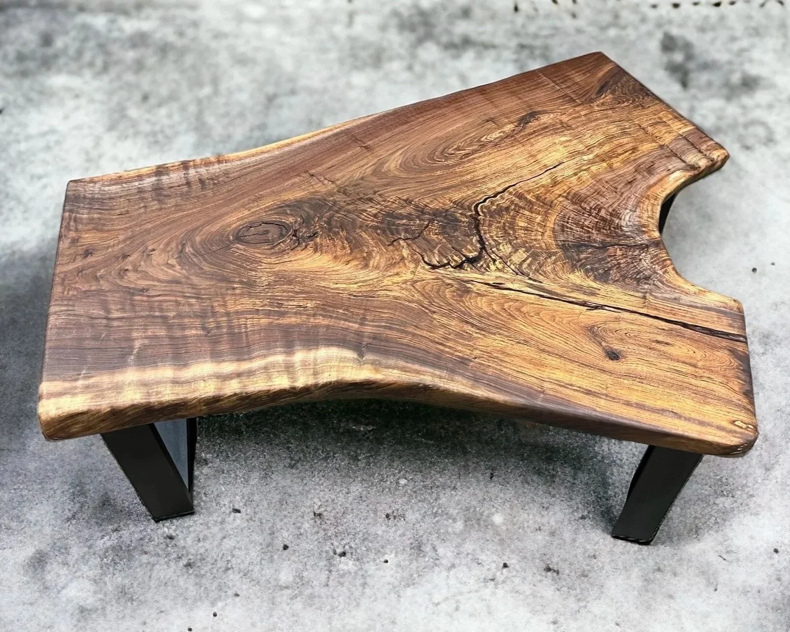 Live edge black walnut bespoke coffee table