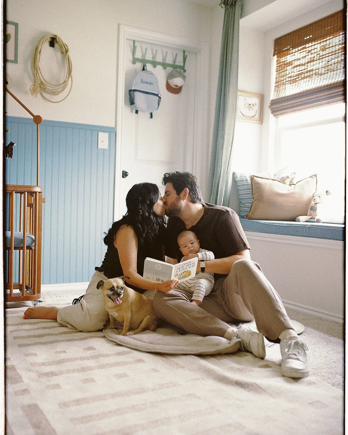 Celest, Elliott, and Rowan on film captured in their beautiful home. Rowan&rsquo;s nursery was straight out of Pinterest - every little detail was so intentional and picked out with love. I&rsquo;ve been obsessed with it ever since! These photos make