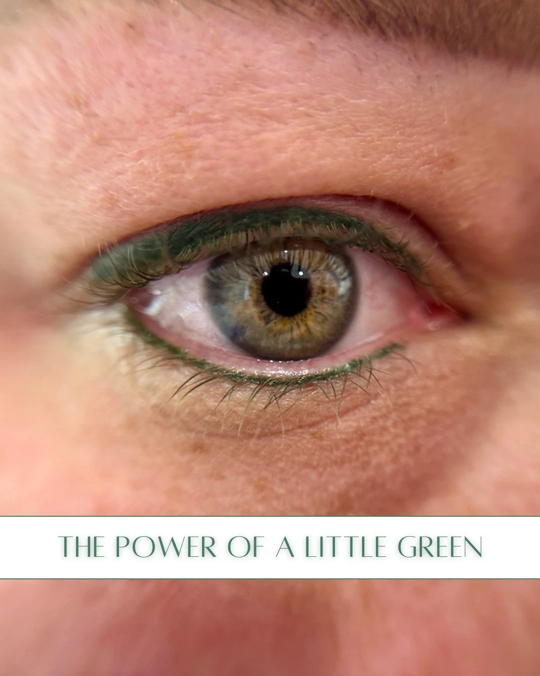 Who knew GREEN could do this? 💚✨

We often think of black or brown for eyeliner, but sometimes a pop of color is the secret ingredient to making your natural eye color really stand out. 💥

Check out this close-up. We used a custom green pigment to 